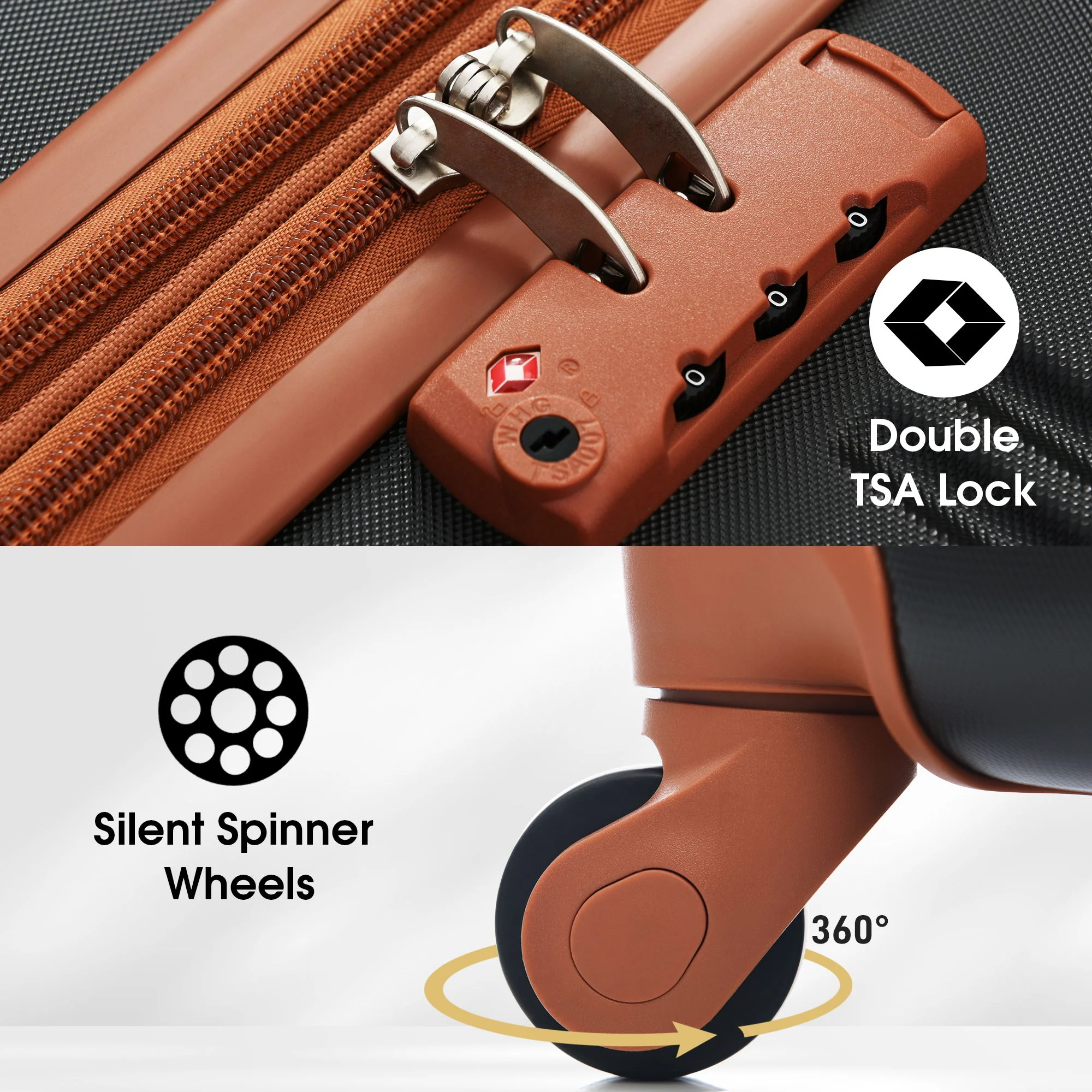 Hardshell Luggage Sets 2 Pieces + Bag Spinner Suitcase With Tsa Lock Lightweight 20" / 28" - Image 20