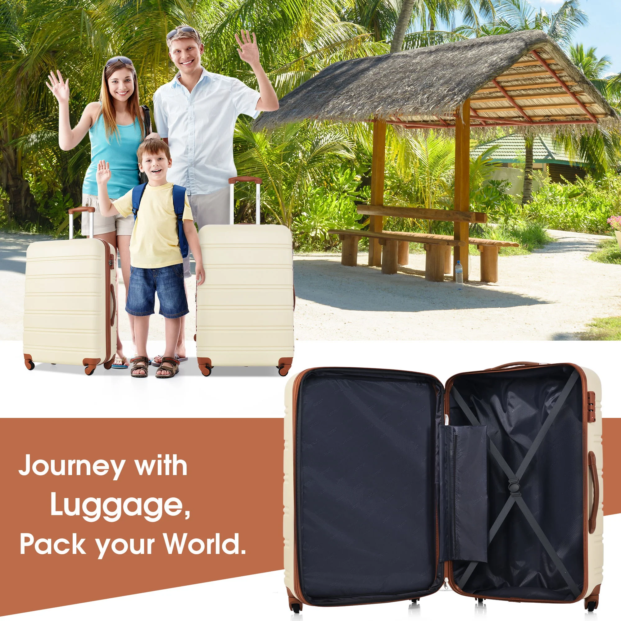 Hardshell Luggage Sets 4 Pieces + Bag Spinner Suitcase With Tsa Lock Lightweight - 16" / 20" / 24" / 28" Luggages - Image 40