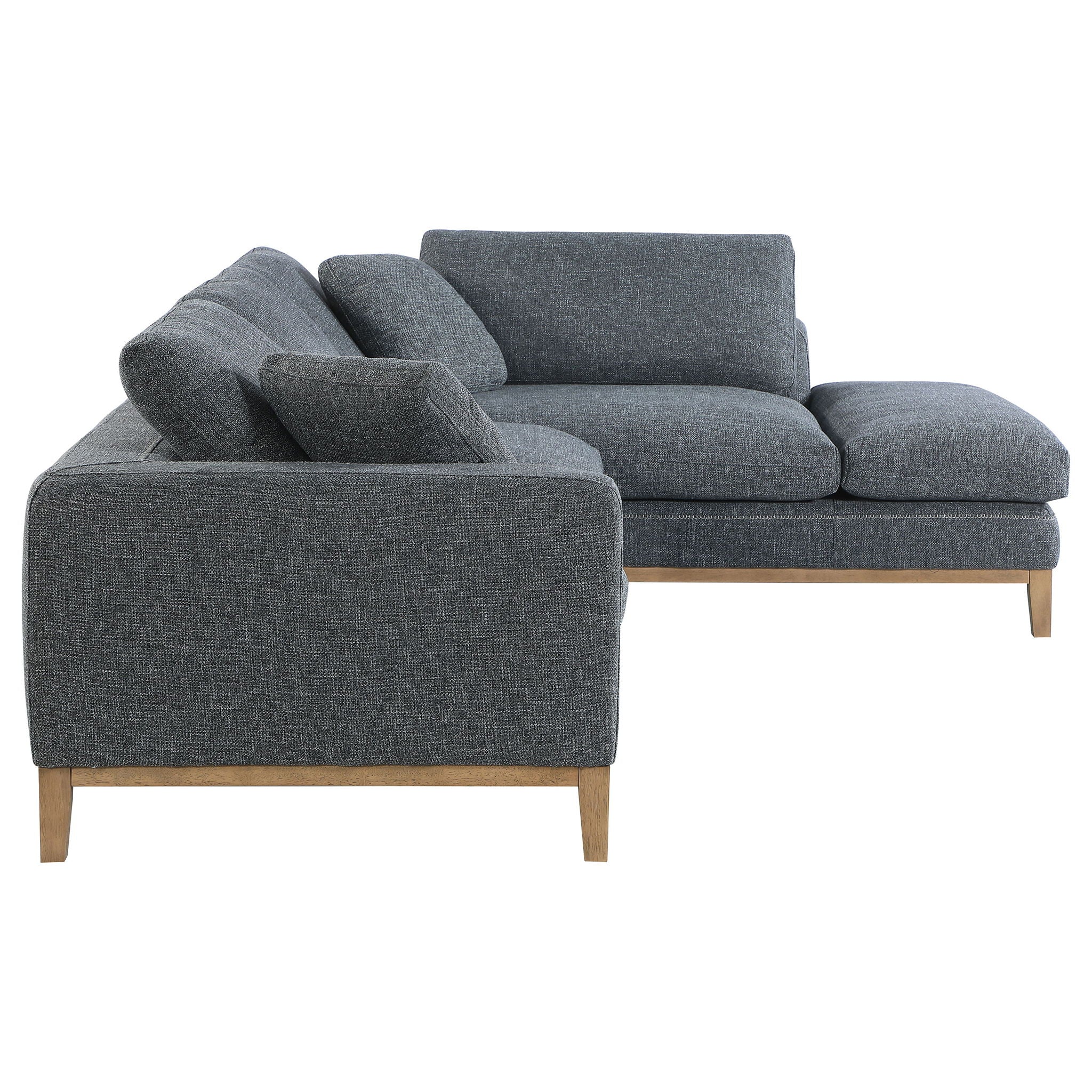 Harlan - L-Shape Upholstered Sectional With Pillows - Gray - Image 2