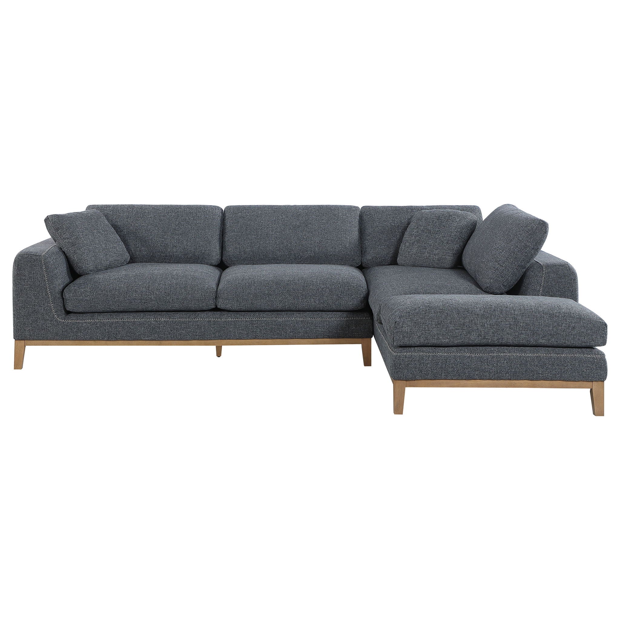 Harlan - L-Shape Upholstered Sectional With Pillows - Gray - Image 7
