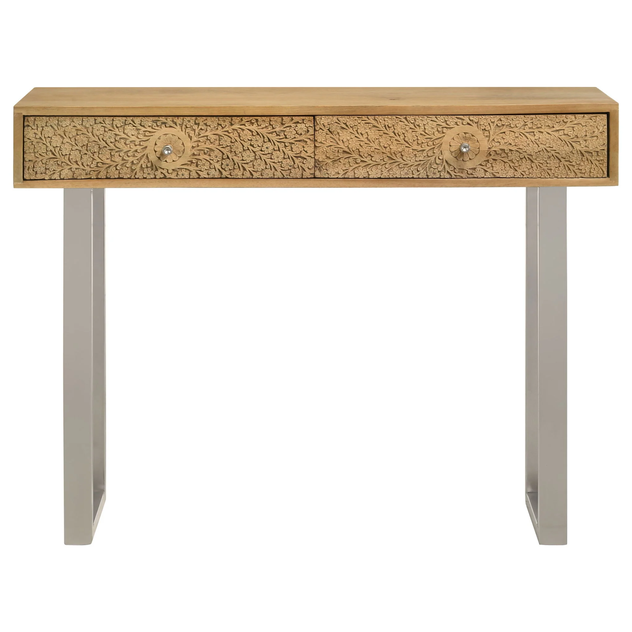 Harmony - 2 Drawer Table With Sled Base In Tones Accents - Natural - Image 2