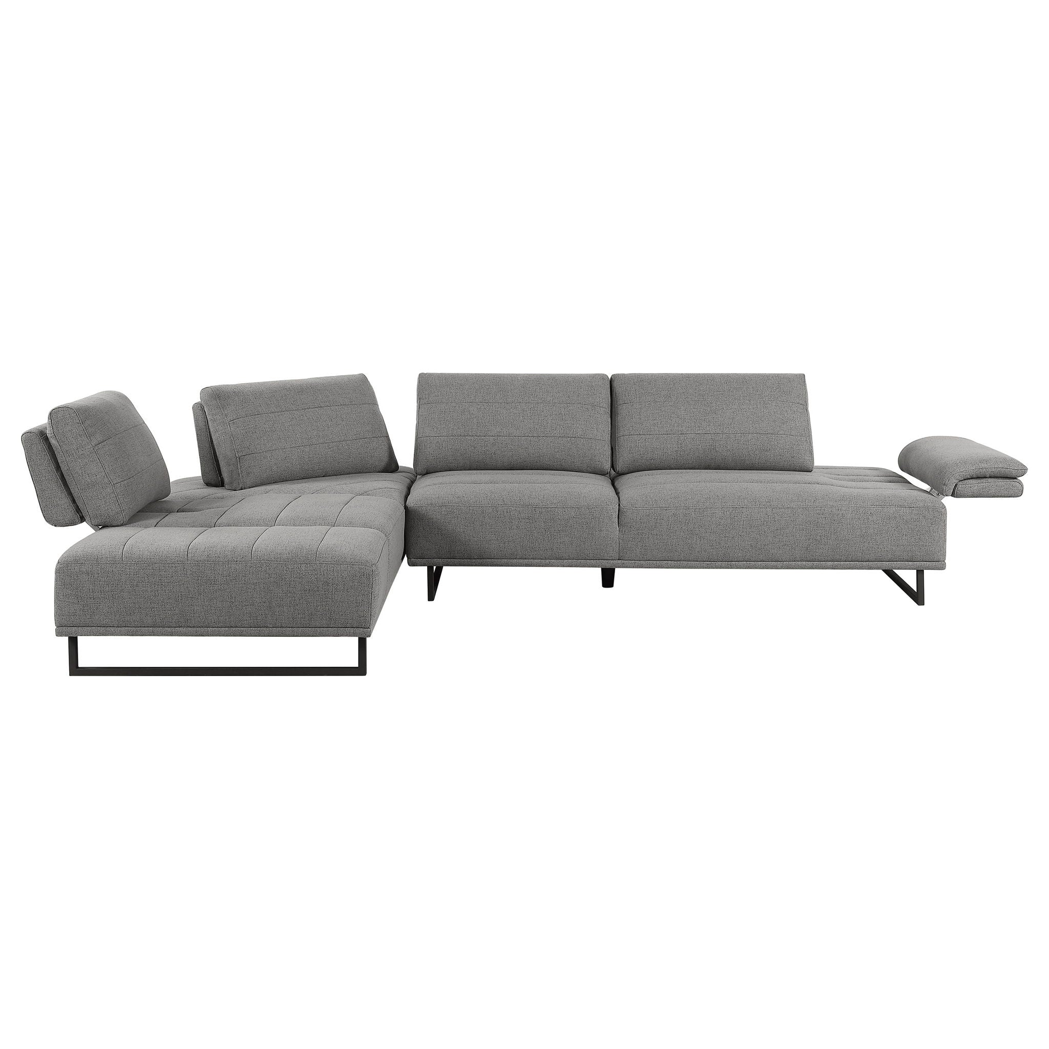 Harnal - L-Shape Sectional Adjustable Back Comfort Focused Sofa - Taupe - Image 8