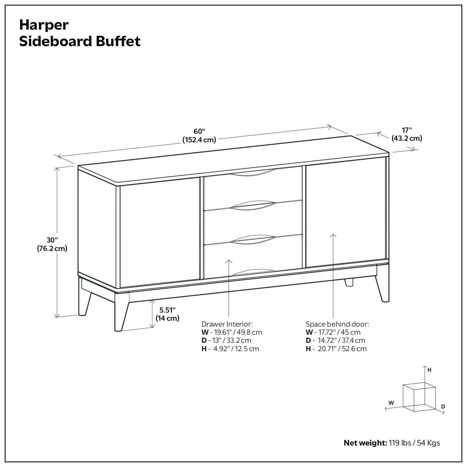 Harper - Sideboard Buffet - Brown - Image 2