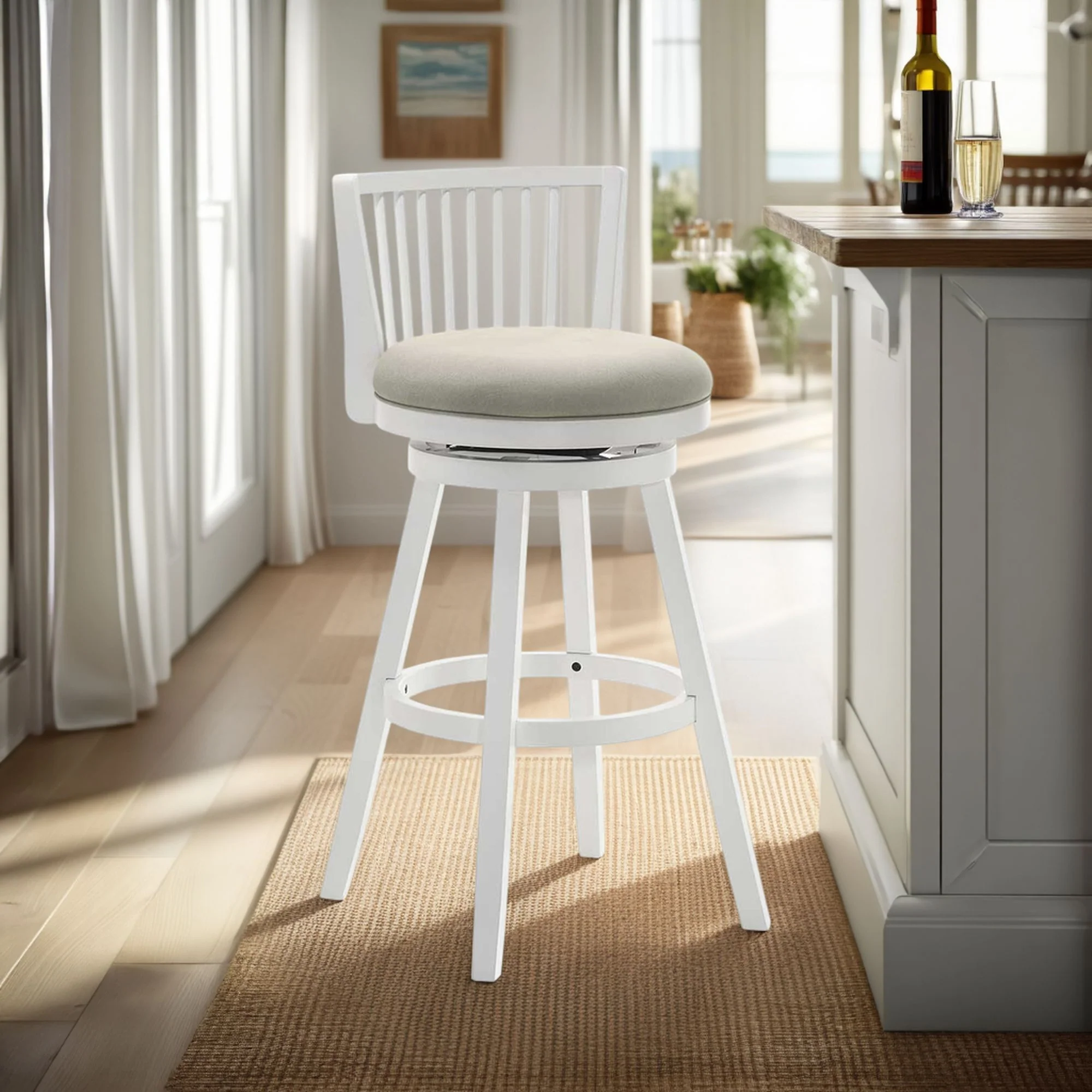 Harper - 30" Amber Glow Bar Height Rubberwood Swivel Barstool - Image 22