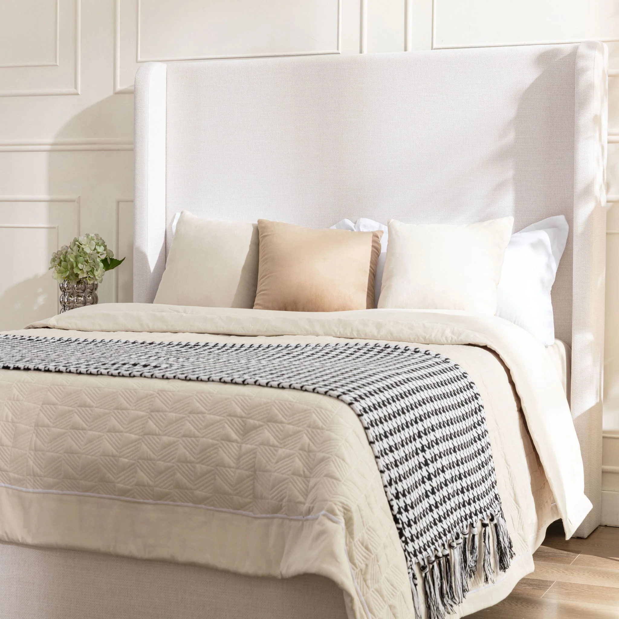 Harper - Tall Headboard Upholstered Bed / High Headboard / Elegant Simplicity / No Box Spring Needed - Image 14