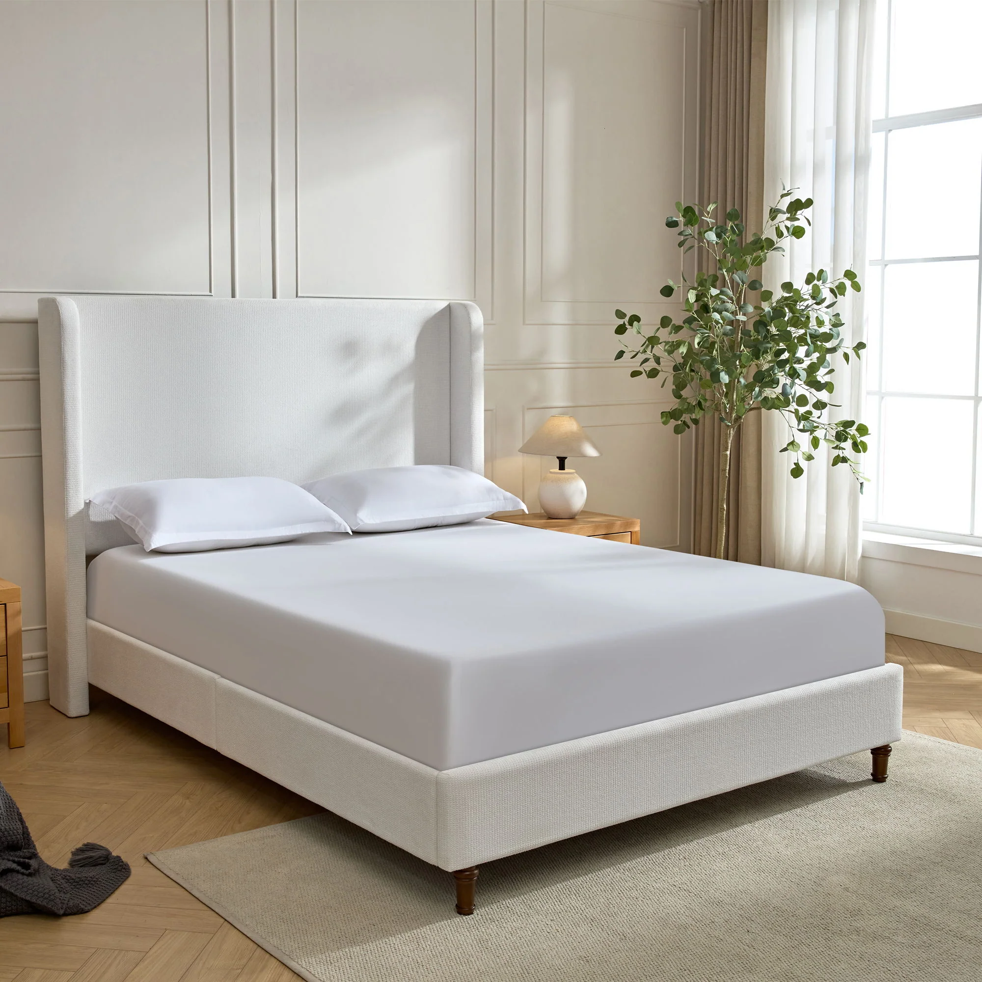 Harper - Tall Headboard Upholstered Bed / High Headboard / Elegant Simplicity / No Box Spring Needed - Image 21