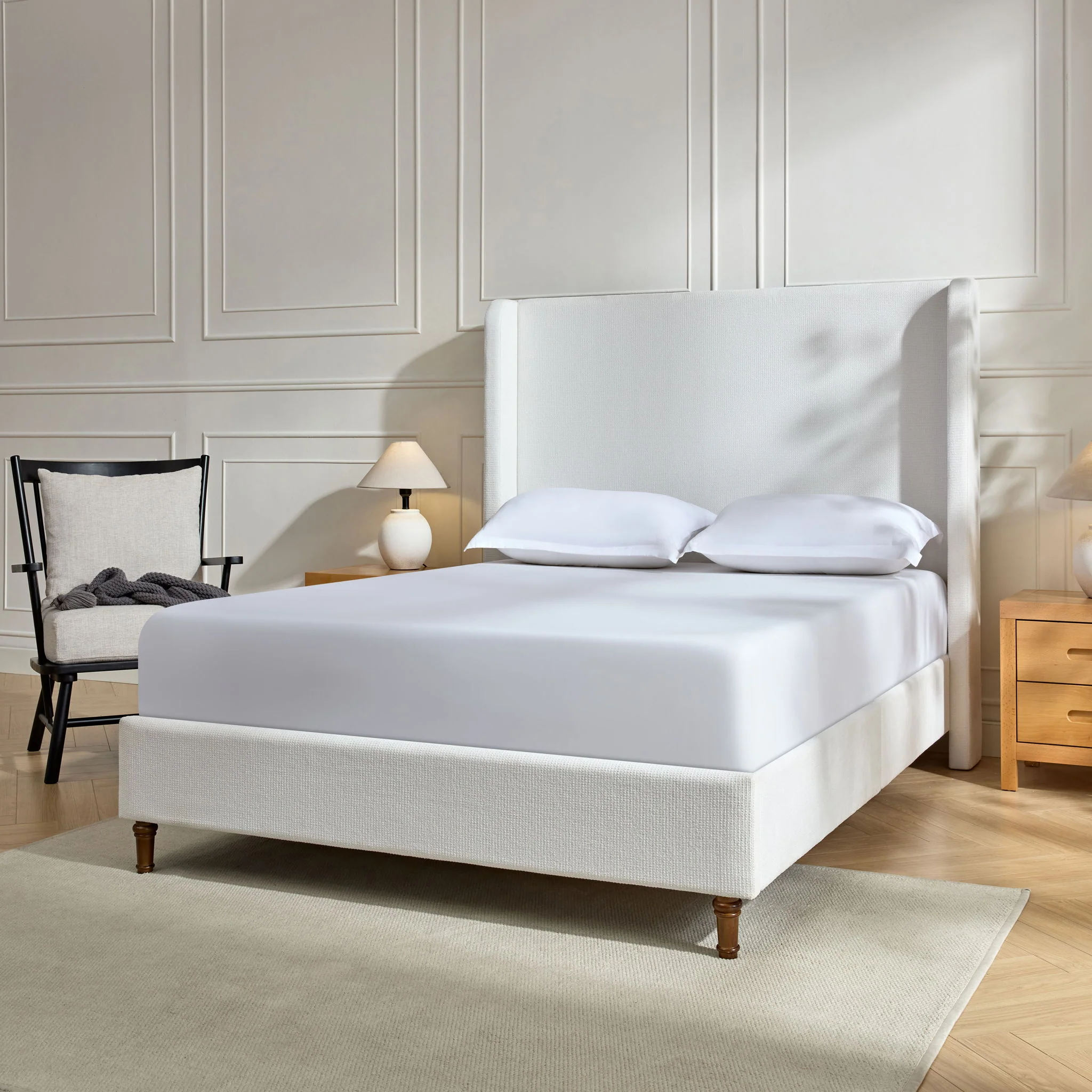Harper - Tall Headboard Upholstered Bed / High Headboard / Elegant Simplicity / No Box Spring Needed - Image 23