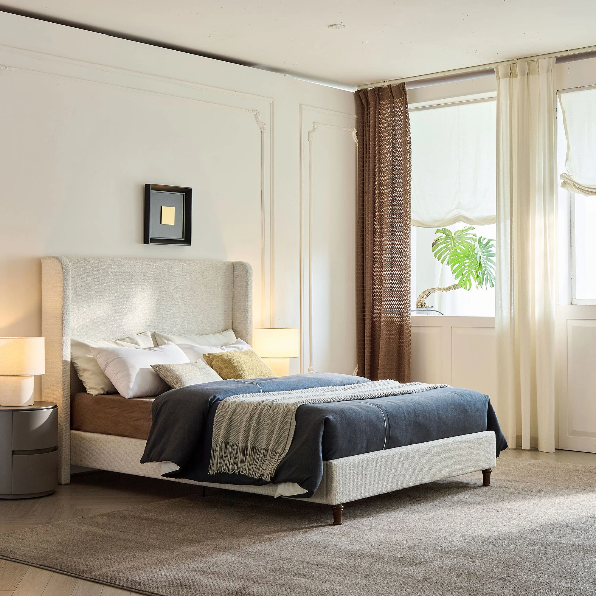 Harper - Tall Headboard Upholstered Bed With Elegant Simplicity - Image 8