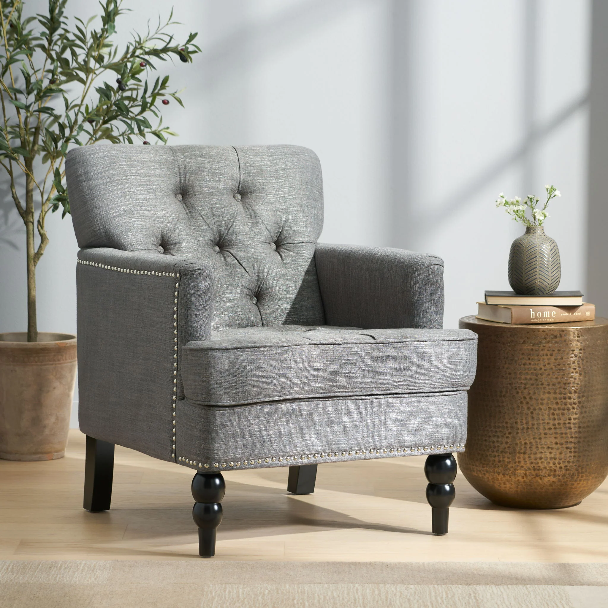 Harrison - Tufted Club Chair With Button Tufted Back And Birch Wood Legs - Image 7