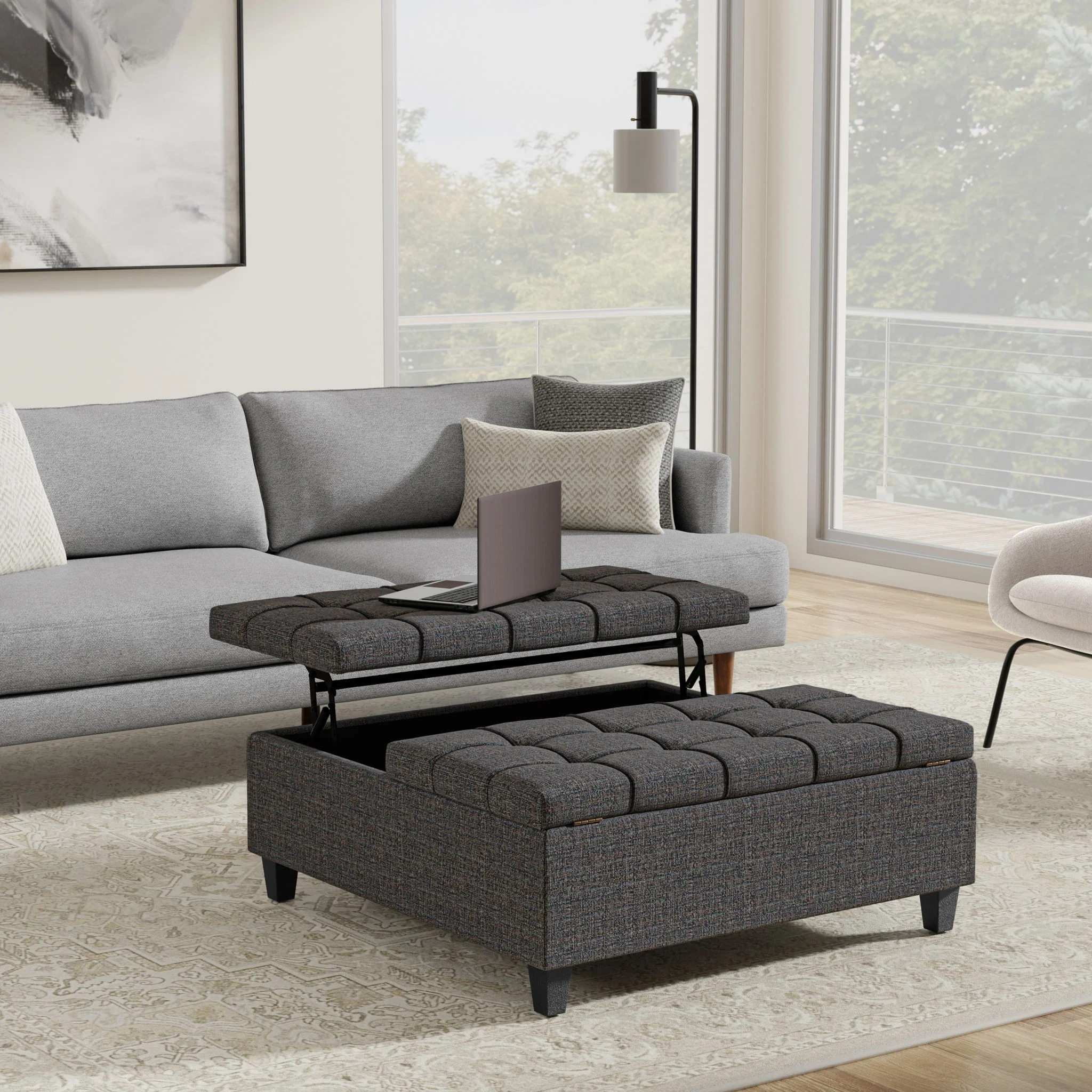 Harrison - Upholstered Coffee Table Storage Ottoman - Image 149