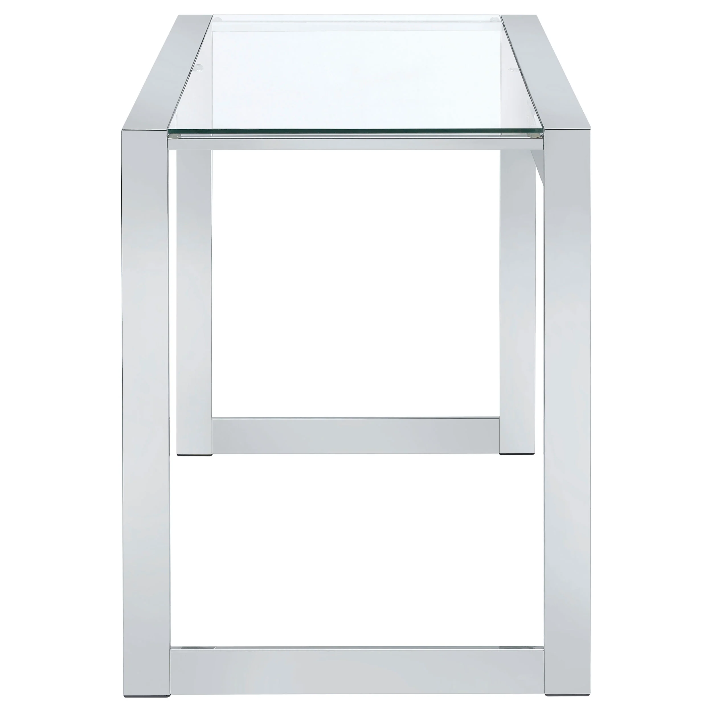 Hartford 47-Inch Glass Top Writing Desk Chrome - Image 4