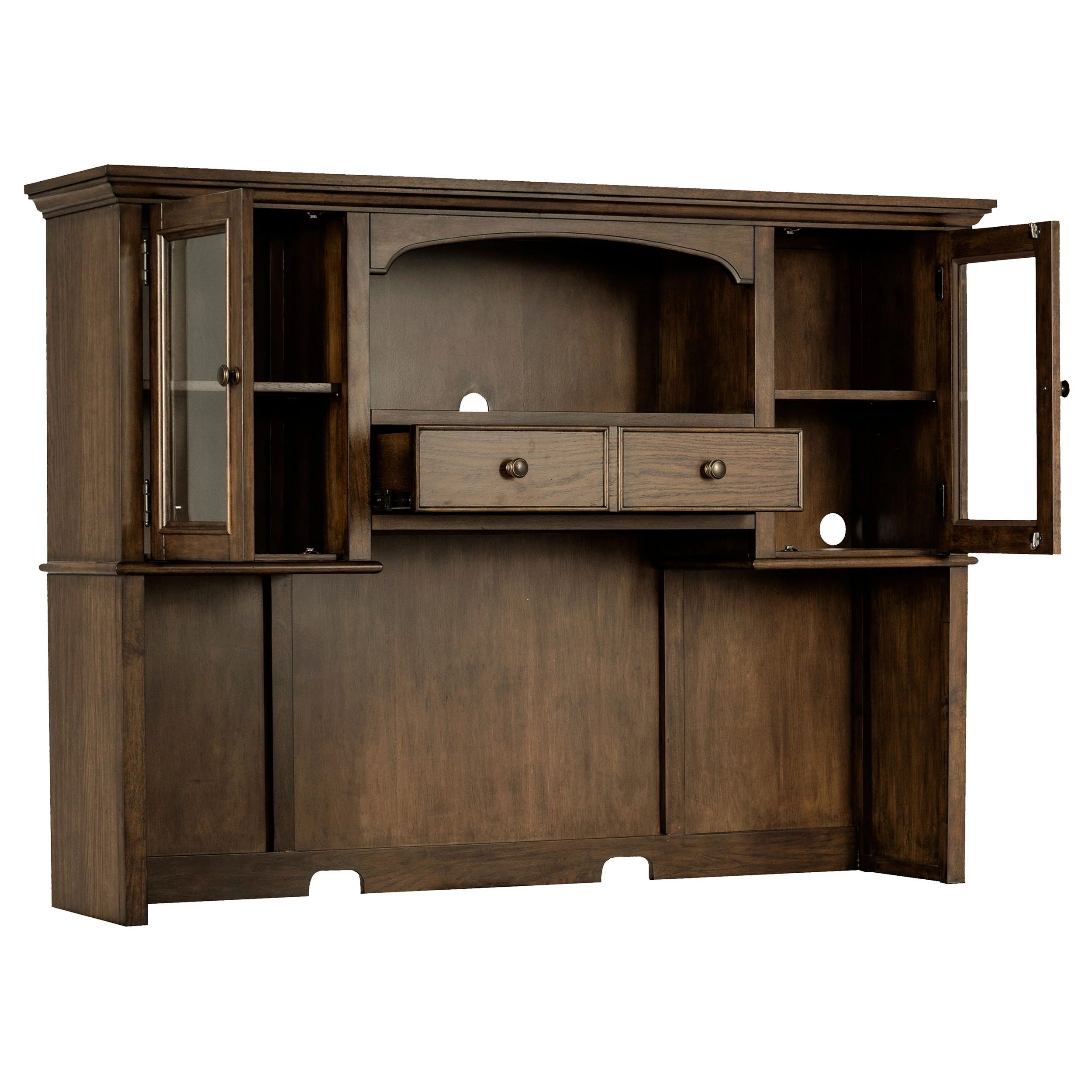 Hartshill 2-Door Hutch with Shelves, Burnished Oak - Image 5