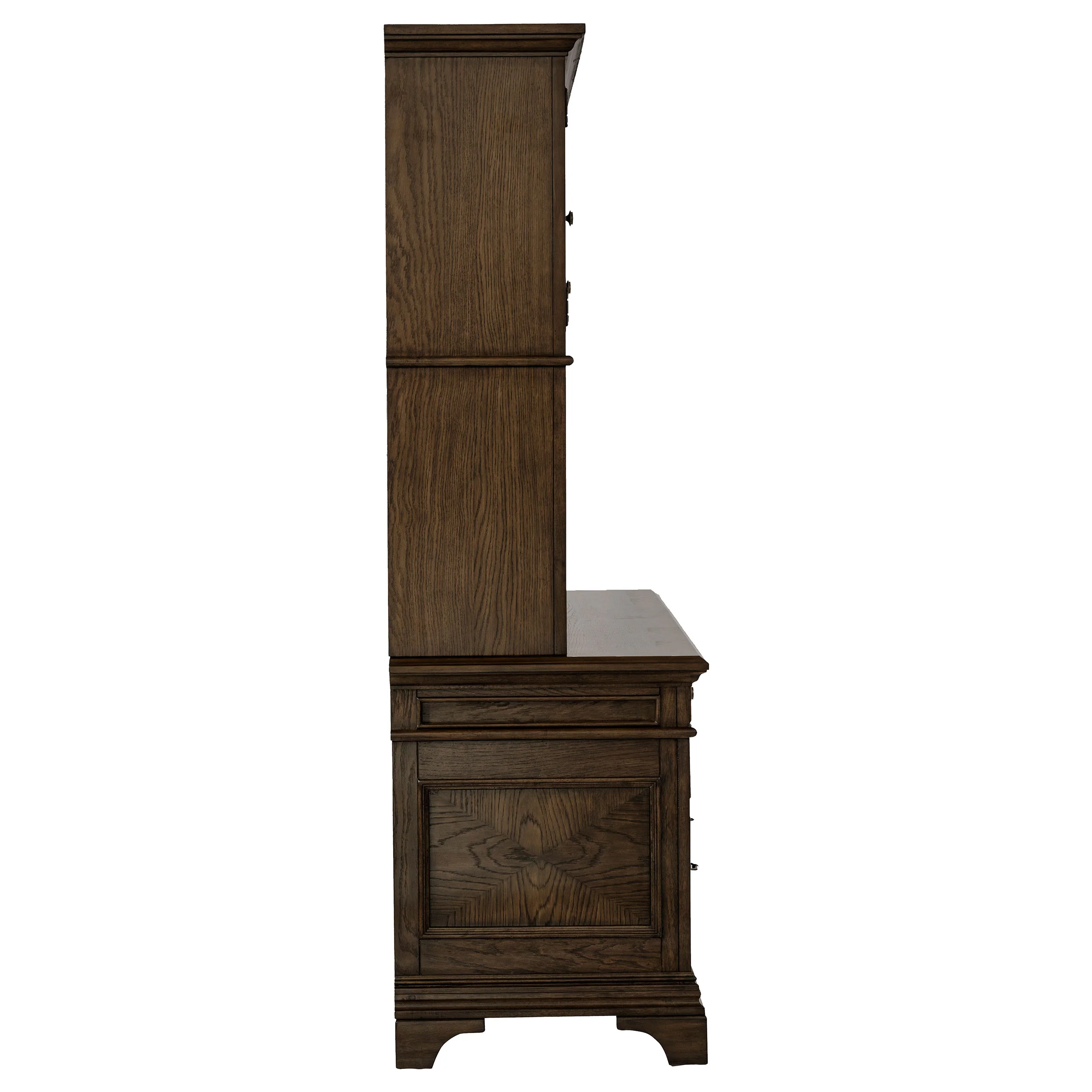 Hartshill 66-inch 5-Drawer Credenza with Hutch Burnished Oak - Image 8