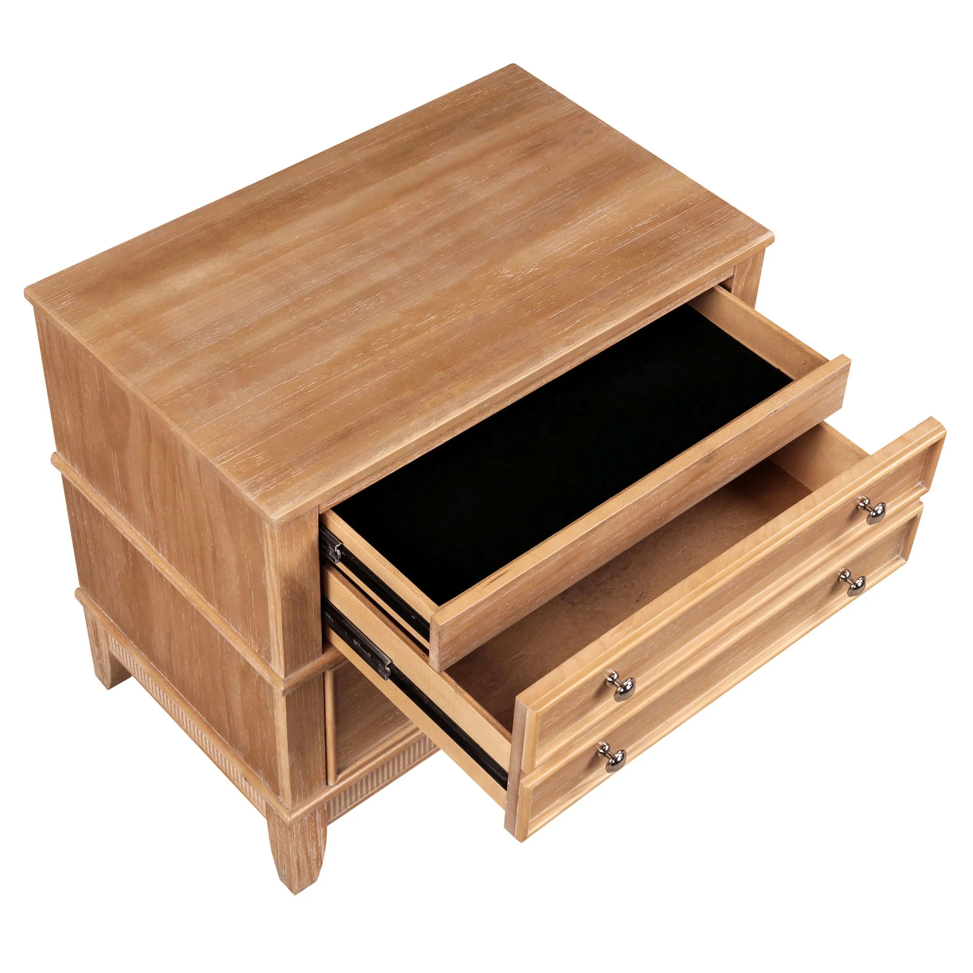 Hazel - 3 Drawer Side Table For Living Room, Hallway, Entryway (Set of 2) - Natural - Image 3