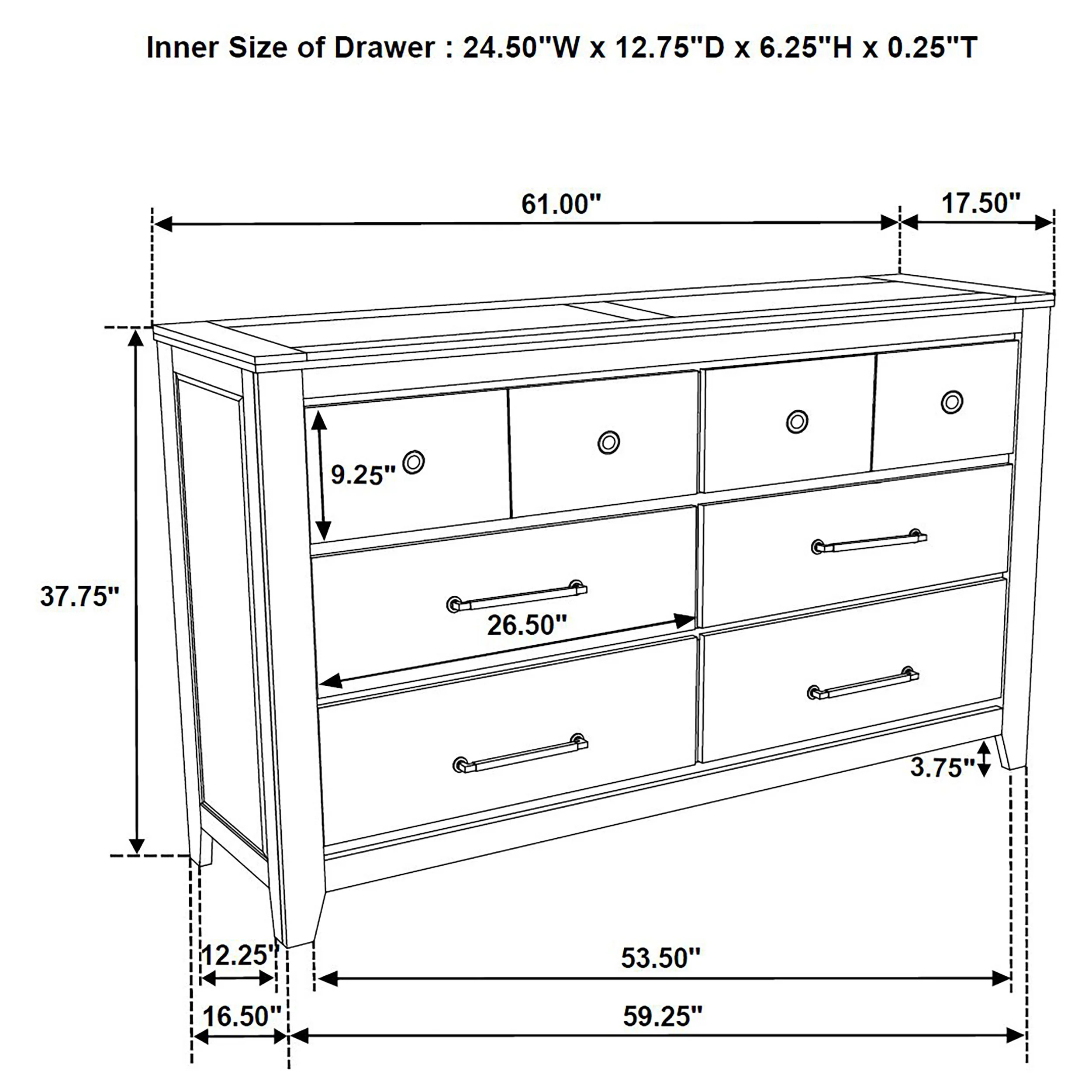 Hazlewood 6-Drawer Bedroom Dresser, Vineyard Oak - Image 11