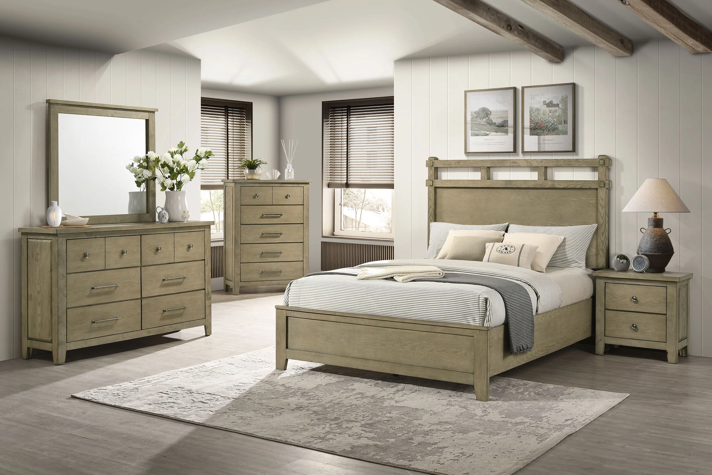 Hazlewood 6-Drawer Bedroom Dresser, Vineyard Oak - Image 14