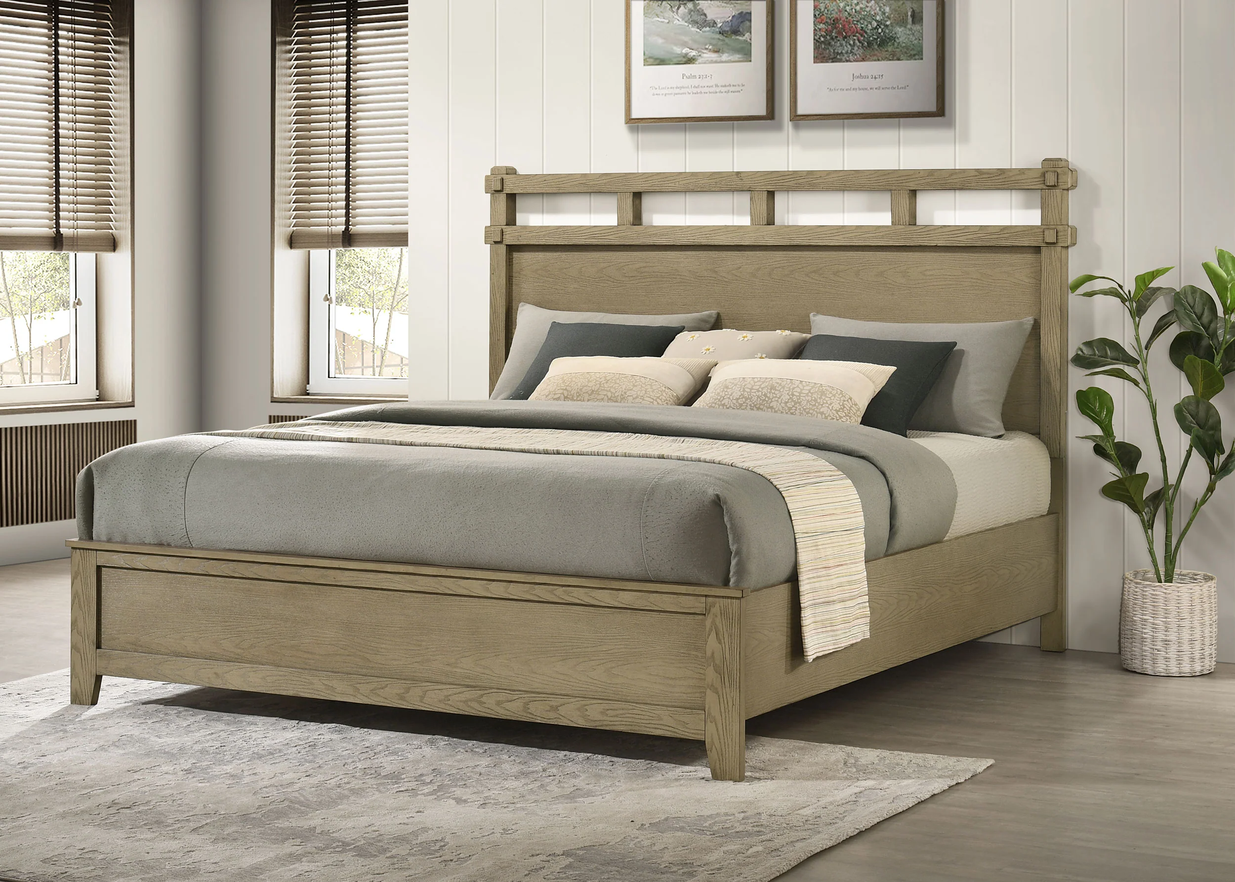 Hazlewood 61-inch Eastern King Panel Bed Vineyard Oak - Image 2