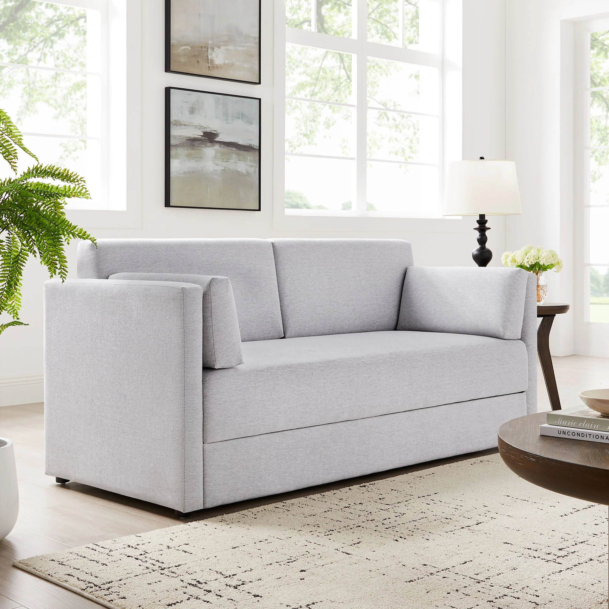 Heathered Chenille 73" Sofa with Removable Cushion Covers - Image 18