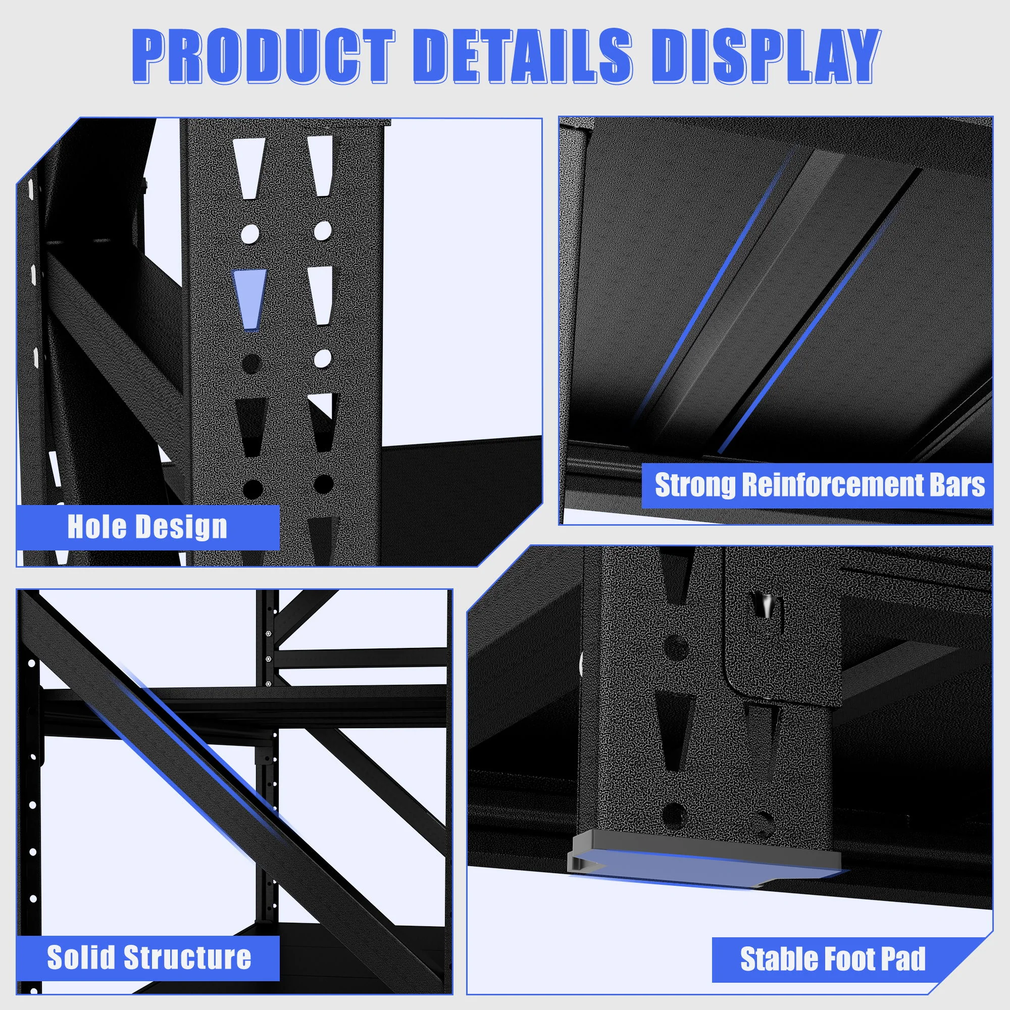 Heavy Duty 4 Shelf Garage Shelving Unit - Image 10