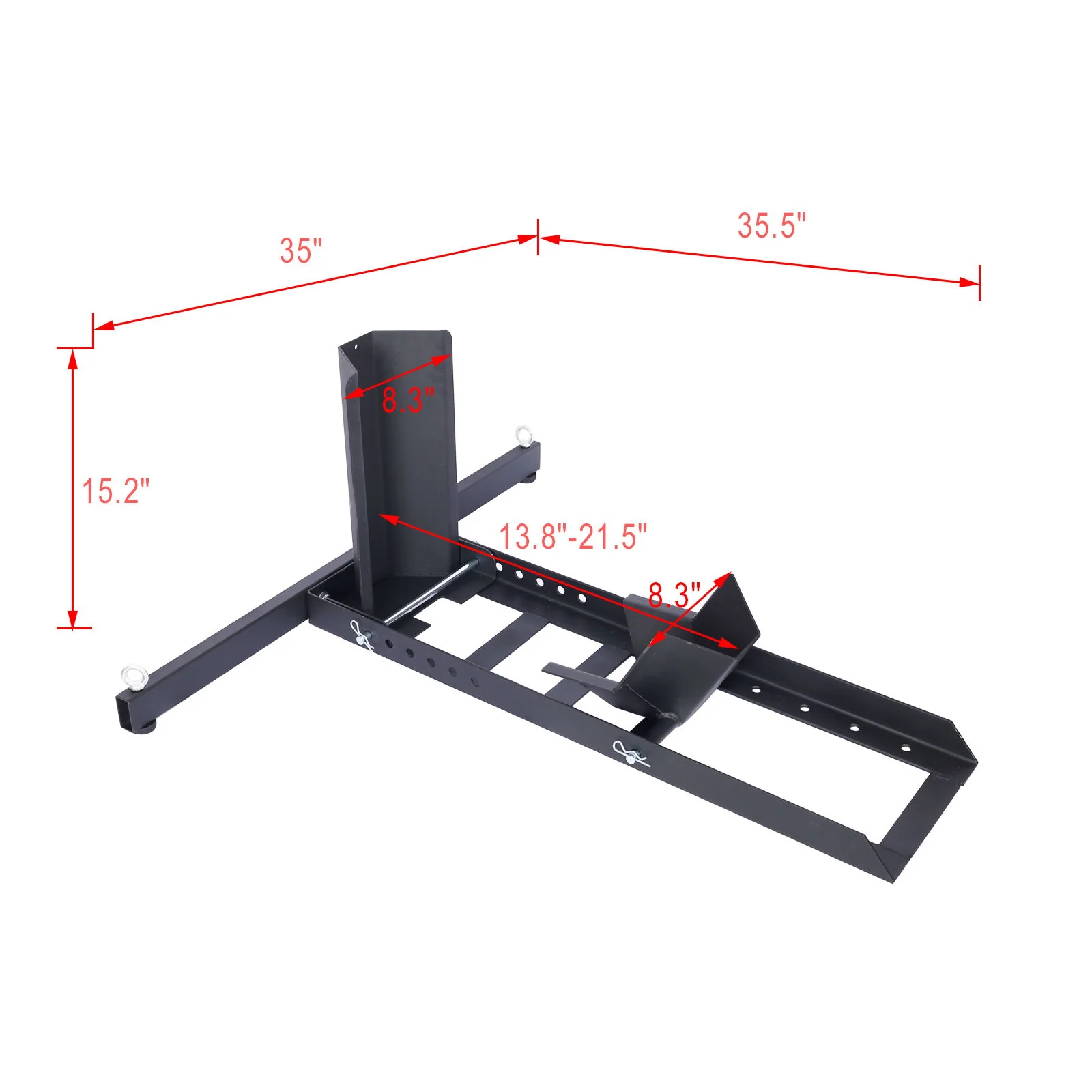 Heavy Duty Adjustable Motorcycle Stand / Wheel Chock 1800 Lb Capacity - Black - Image 6