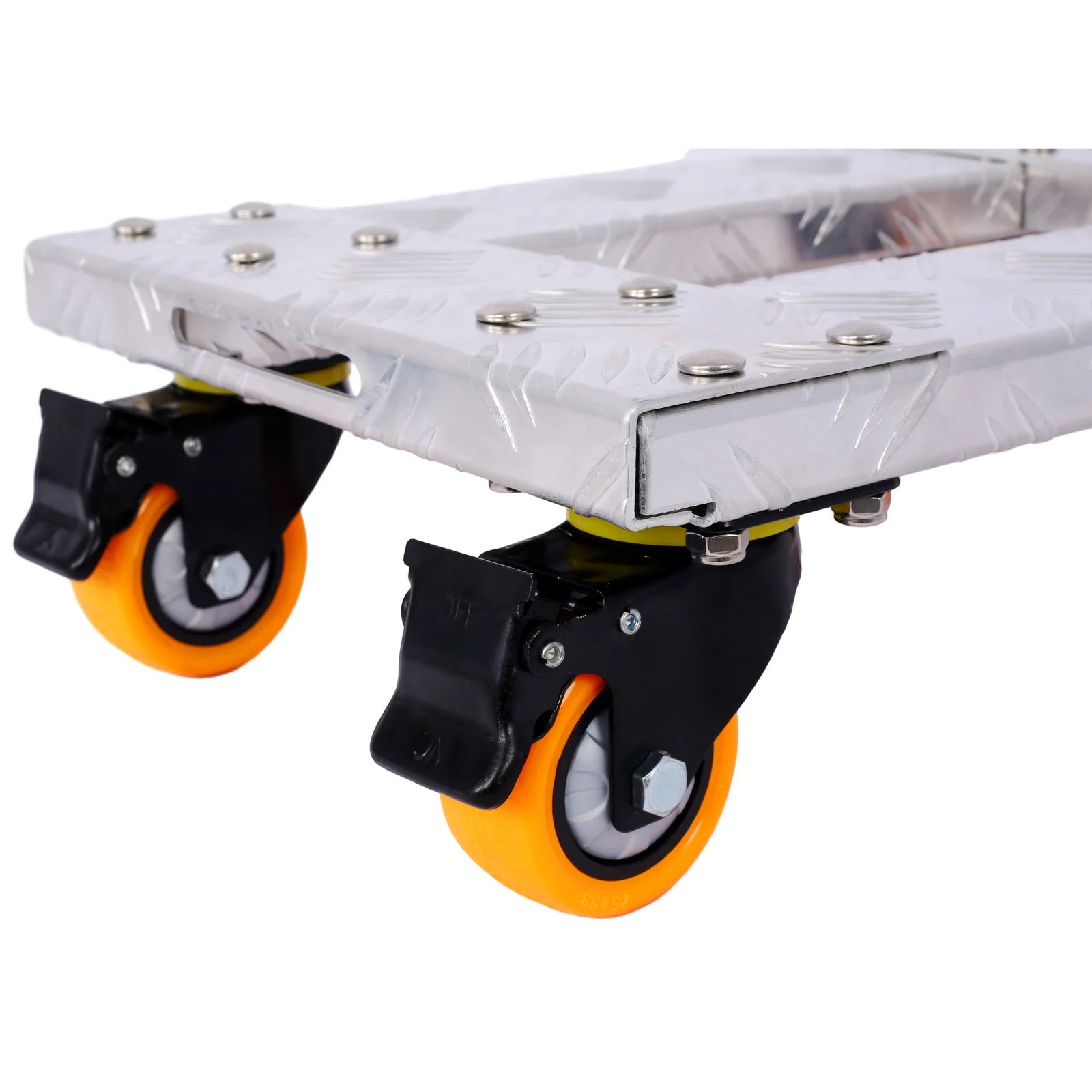 Heavy Duty Furniture Dolly Trolley Car, Aluminum Frame With 3" Tpu Professional Casters, Brake Option - Image 10