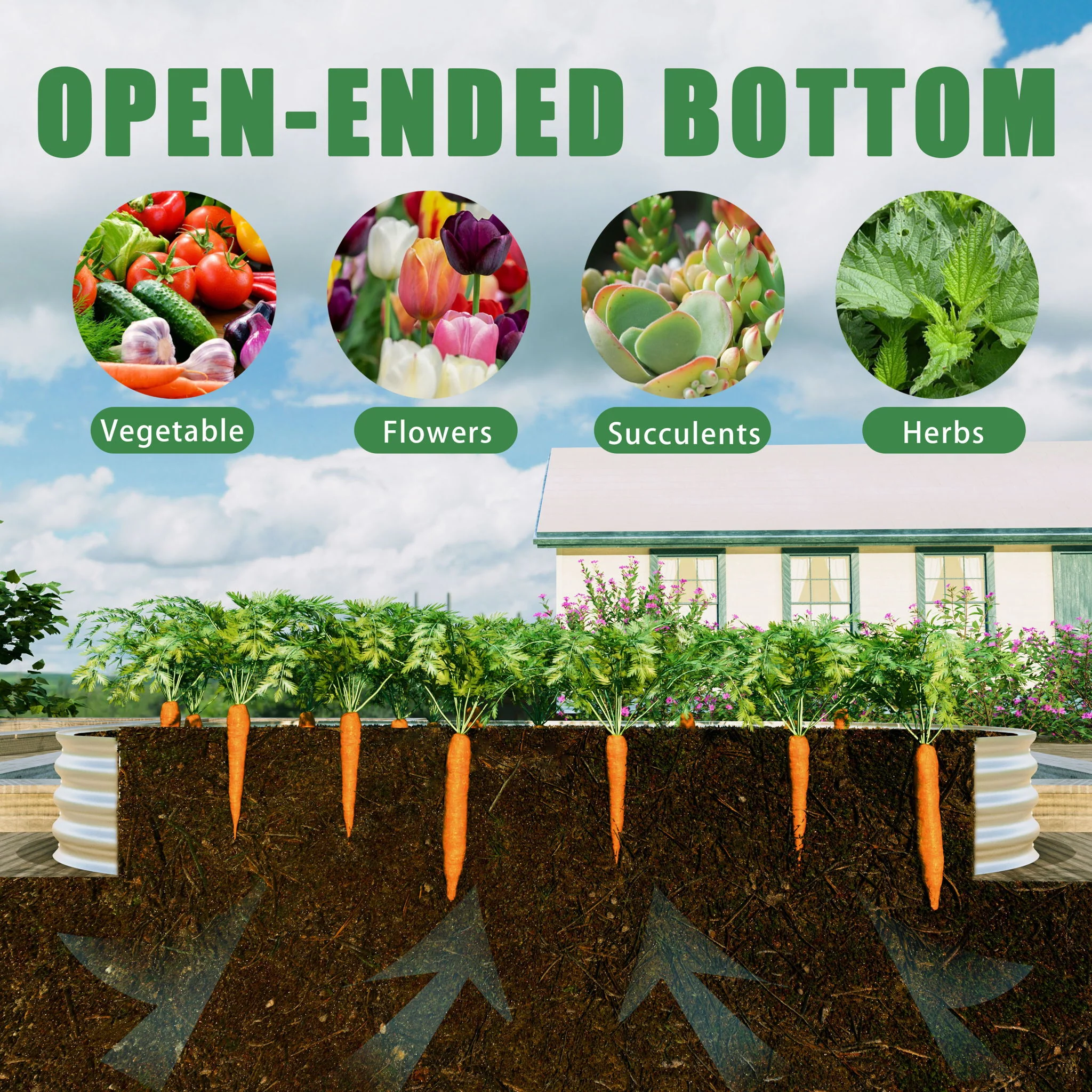 Heavy Duty Galvanized Raised Garden Bed Kit For Vegetables, Flowers & Herbs - Image 14