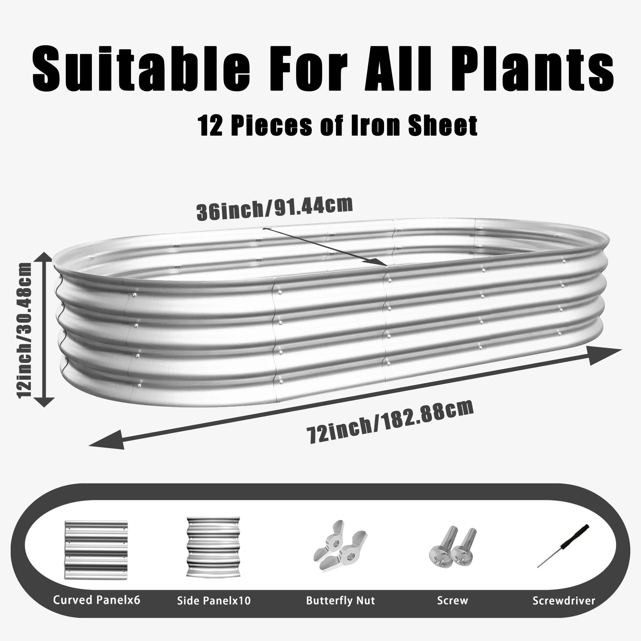 Heavy Duty Galvanized Raised Garden Bed Kit For Vegetables, Flowers & Herbs - Image 28