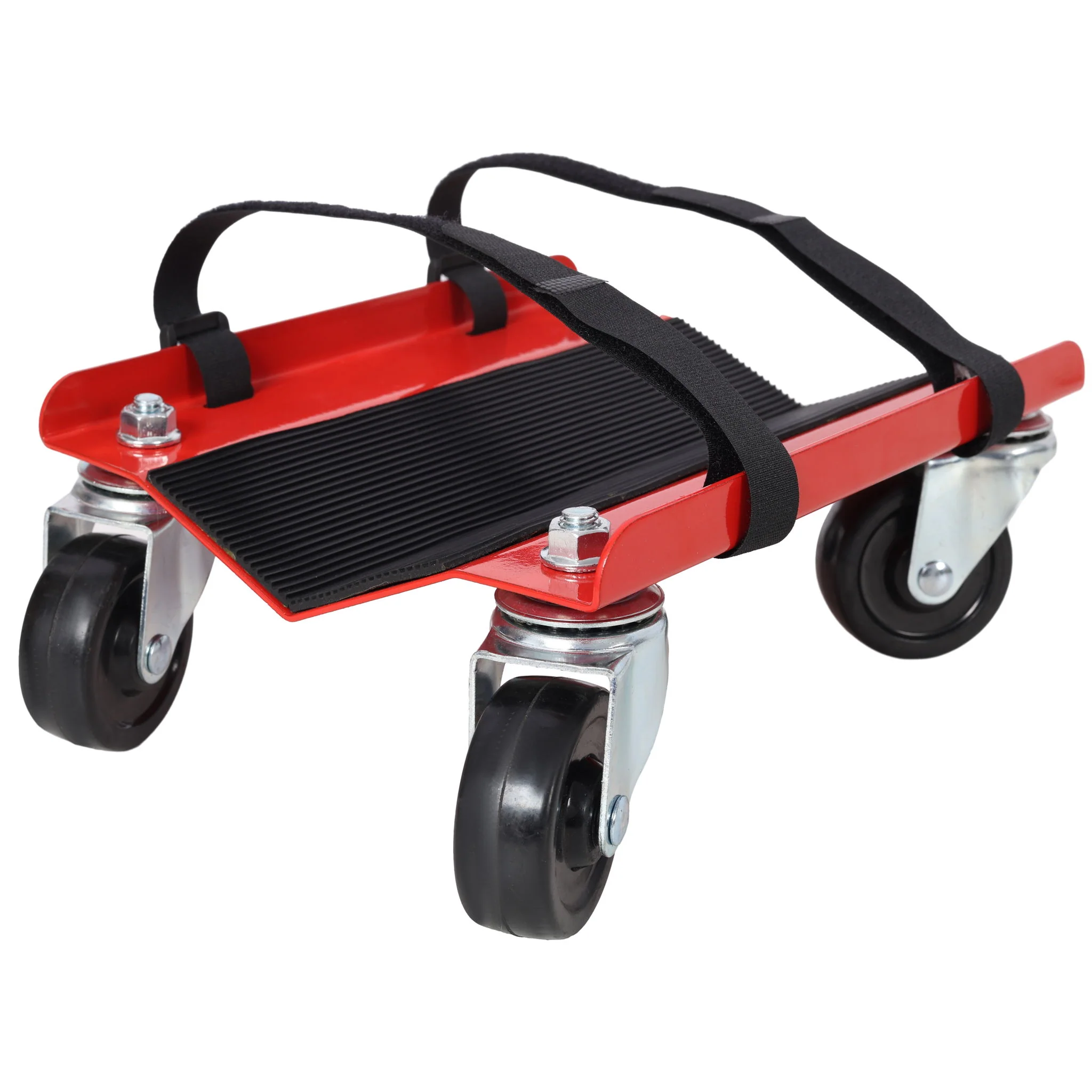 Heavy Duty Snowmobile Dolly V Slide With 2.5" Swivel Casters, Rubber Pad, 1500Lbs Capacity Steel - Red - Image 6
