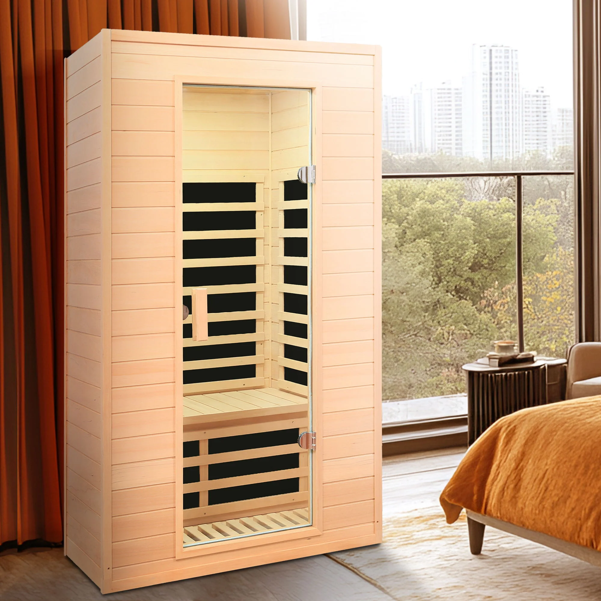 Hemlock Far Infrared Roof Embedded Indoor Sauna Room - Image 18
