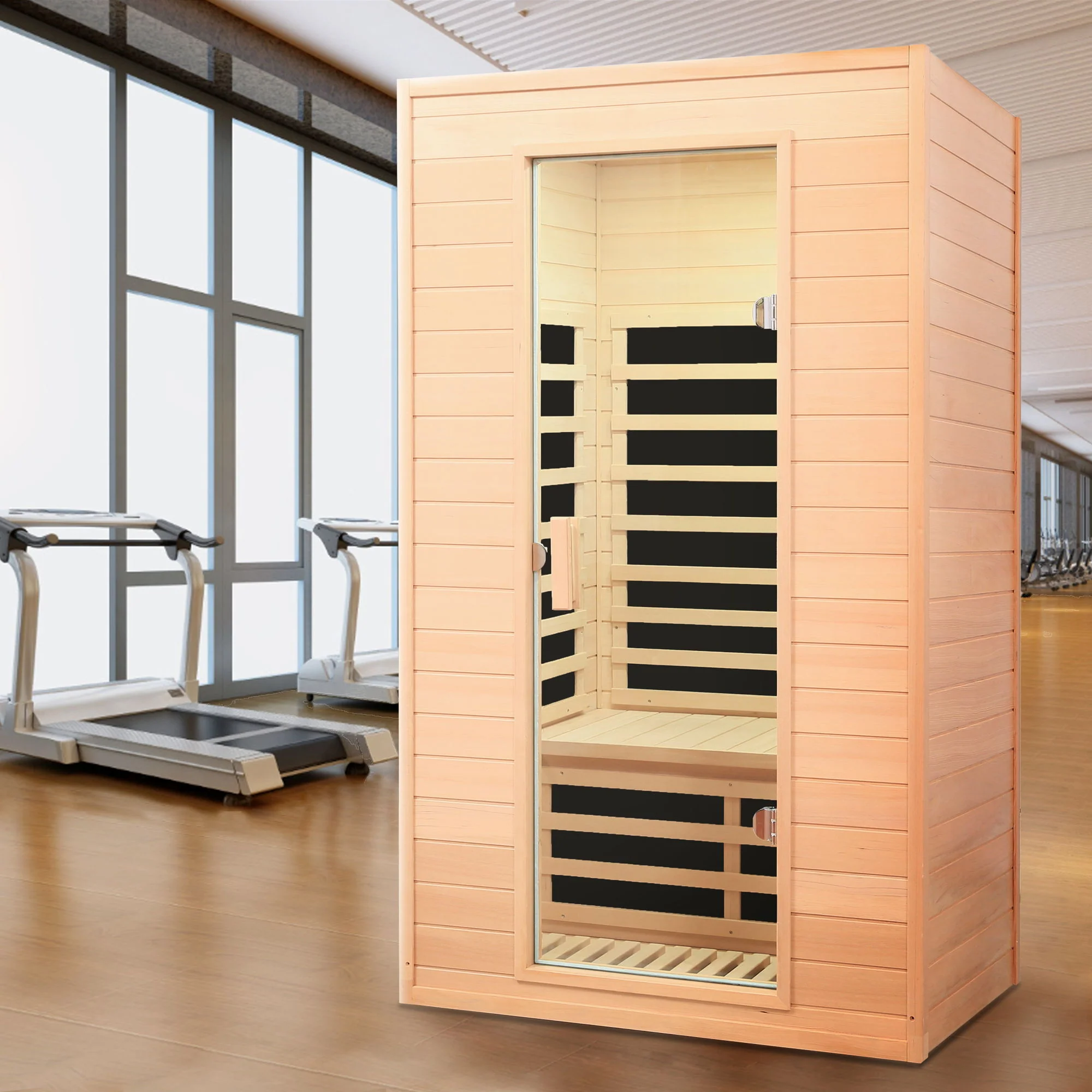 Hemlock Far Infrared Roof Embedded Indoor Sauna Room - Image 8