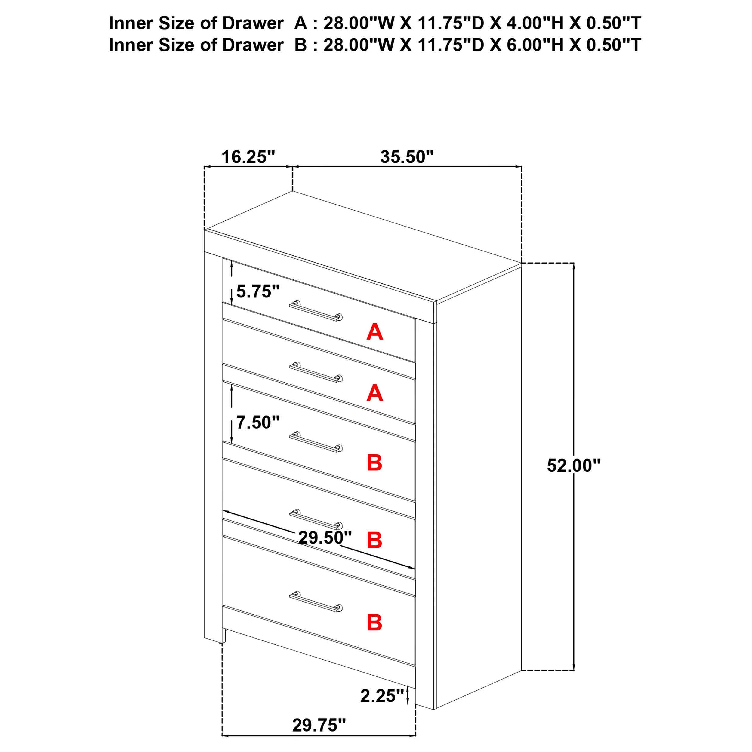 Hendricks 5-Drawer Chest of Drawers in Light Oak - Image 11