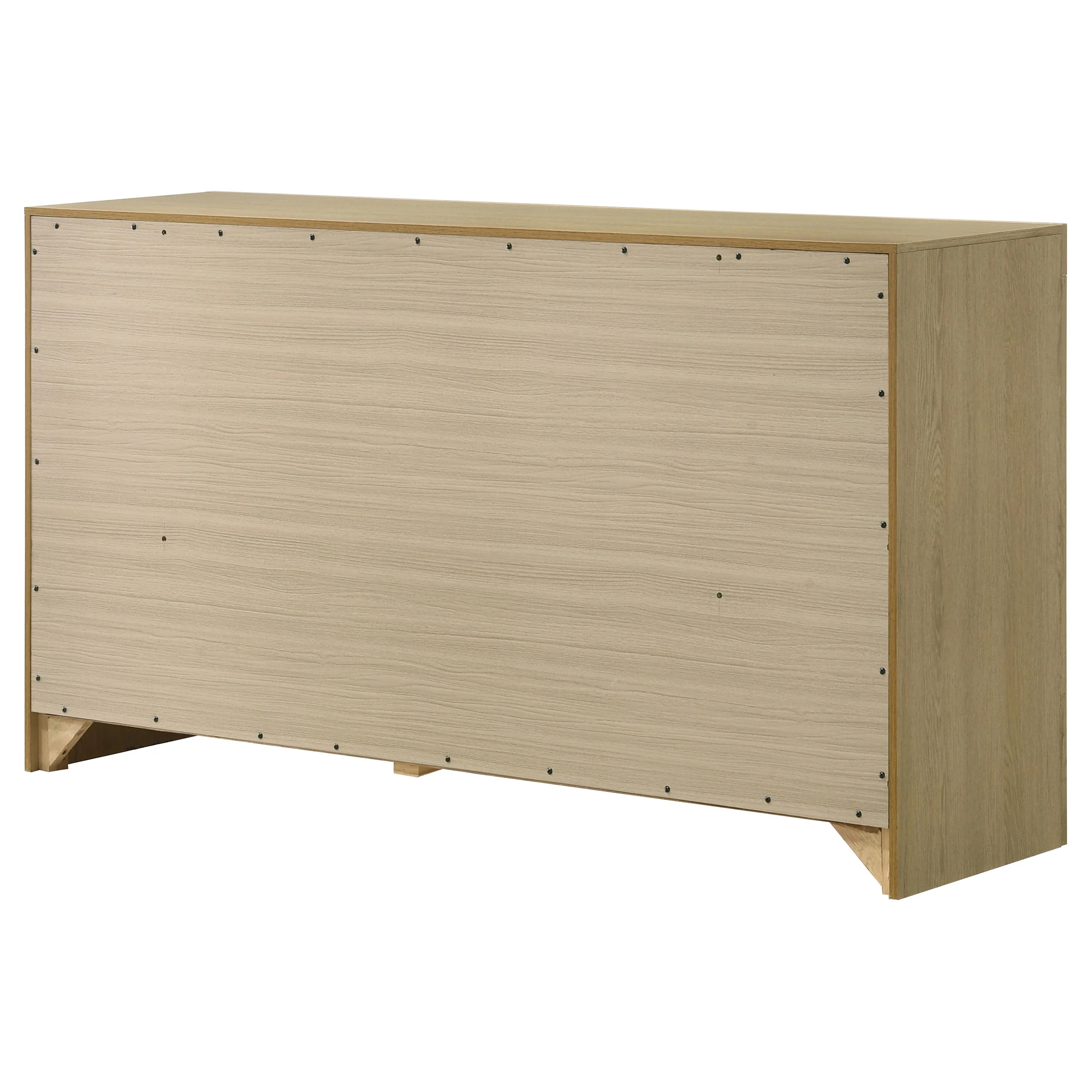 Hendricks 6-Drawer Bedroom Dresser Storage Cabinet Light Oak - Image 8