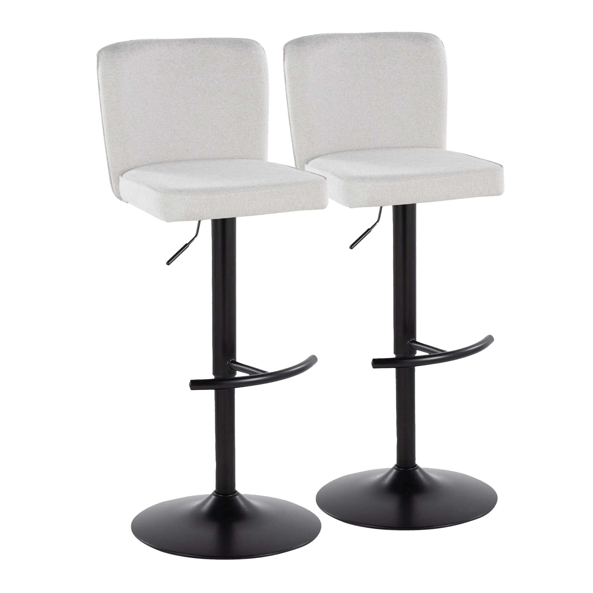 Henry - Contemporary Adjustable Barstool & Swivel With Rounded T Footrest (Set of 2) - Image 3
