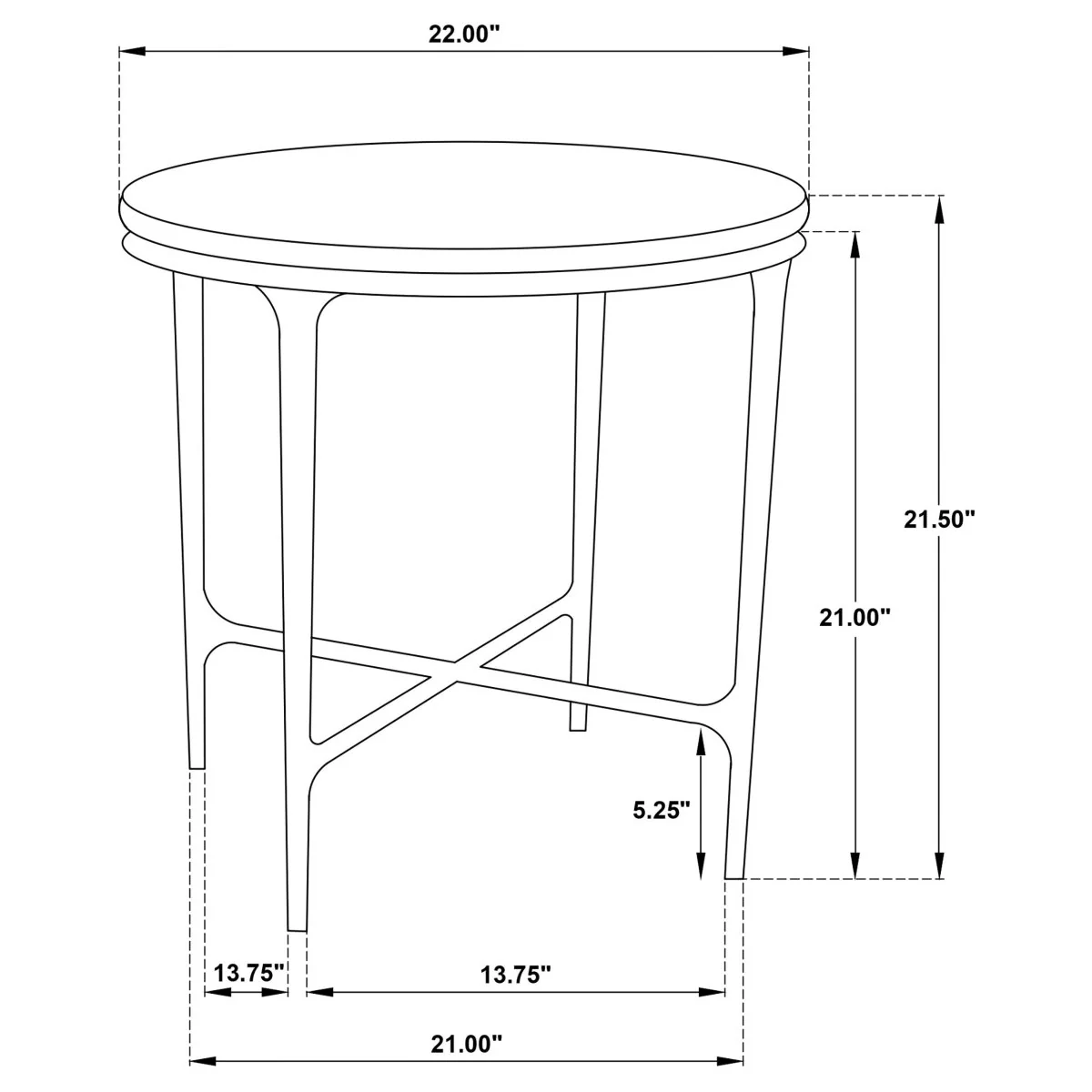 Hermas Round Marble Top Metal End Table, Black - Image 7