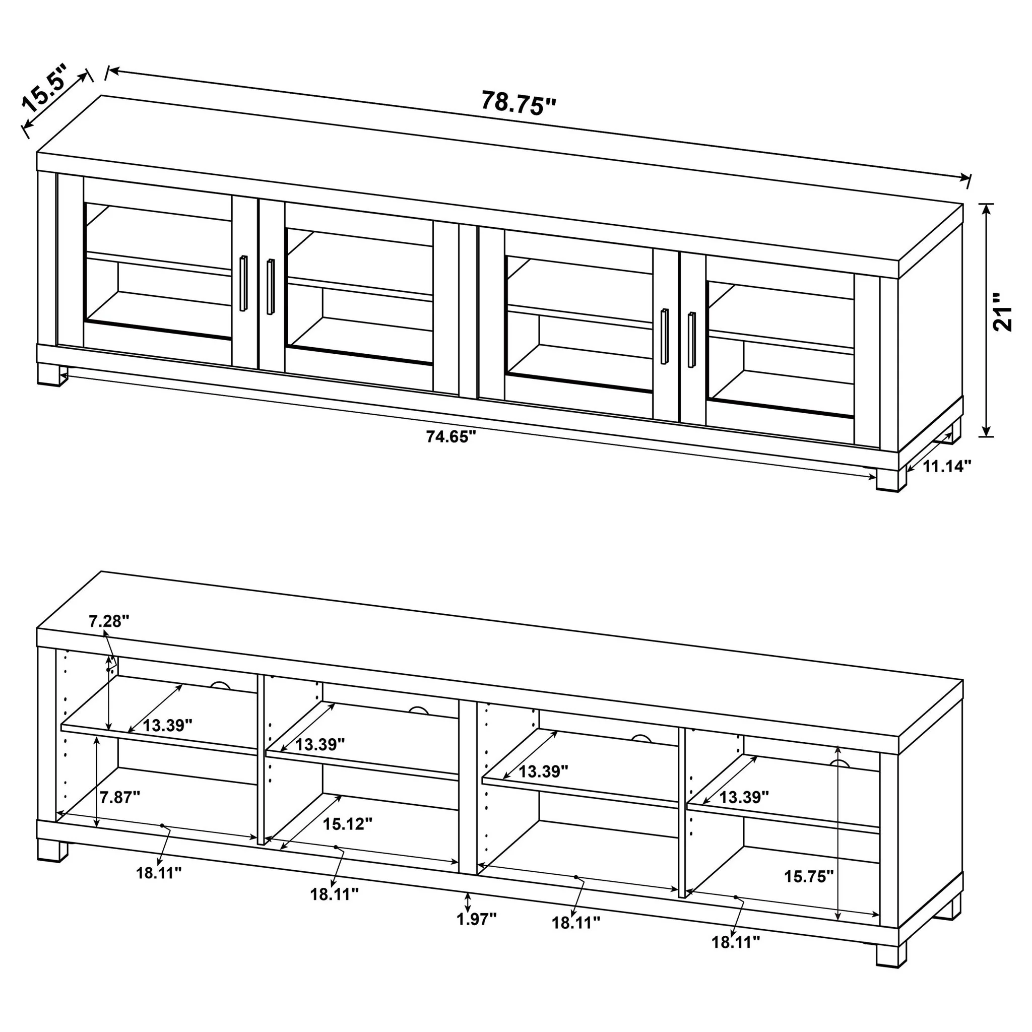 Heron - 3 Piece TV Entertainment Center - Natural - Image 7