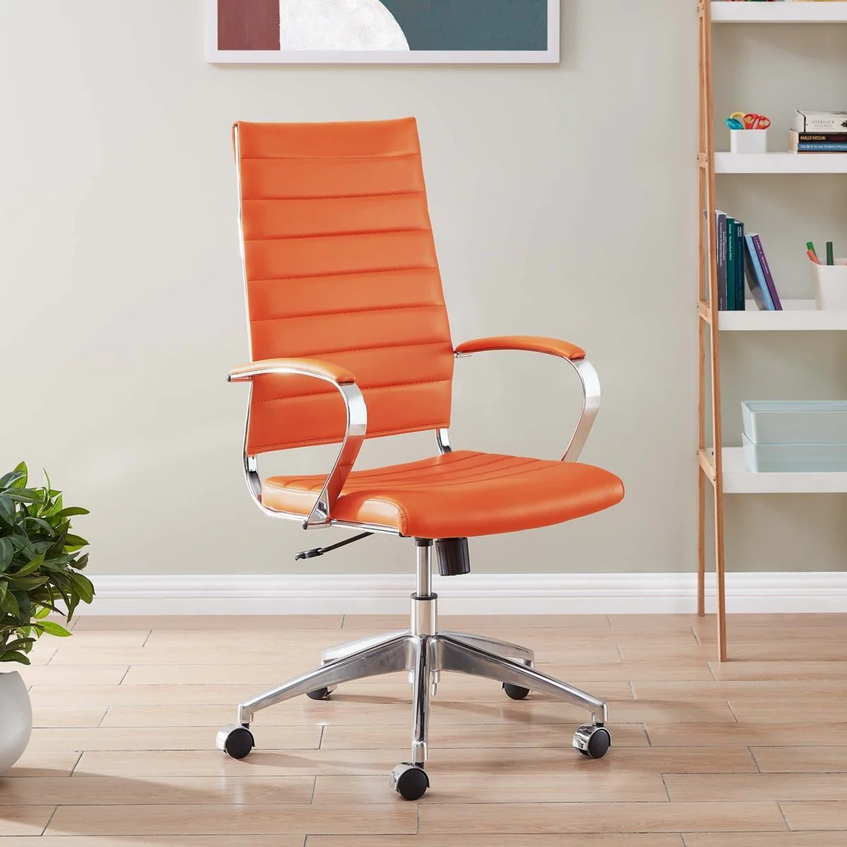 Highback Office Chair – Chrome Frame, Adjustable Swivel Executive Desk Seating - Image 11