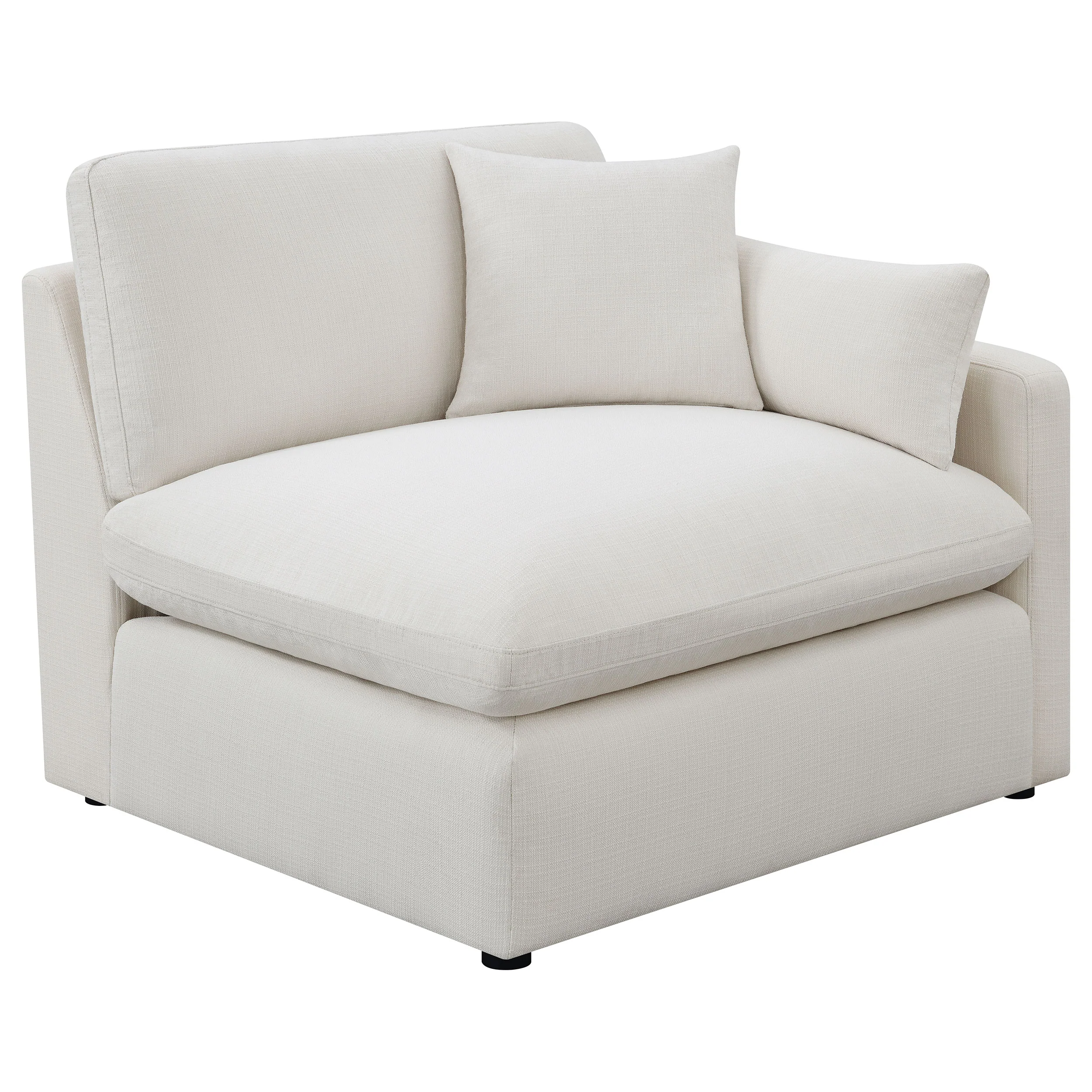 Hobson 6-Piece Upholstered Modular Sectional Sofa in Ivory - Image 7