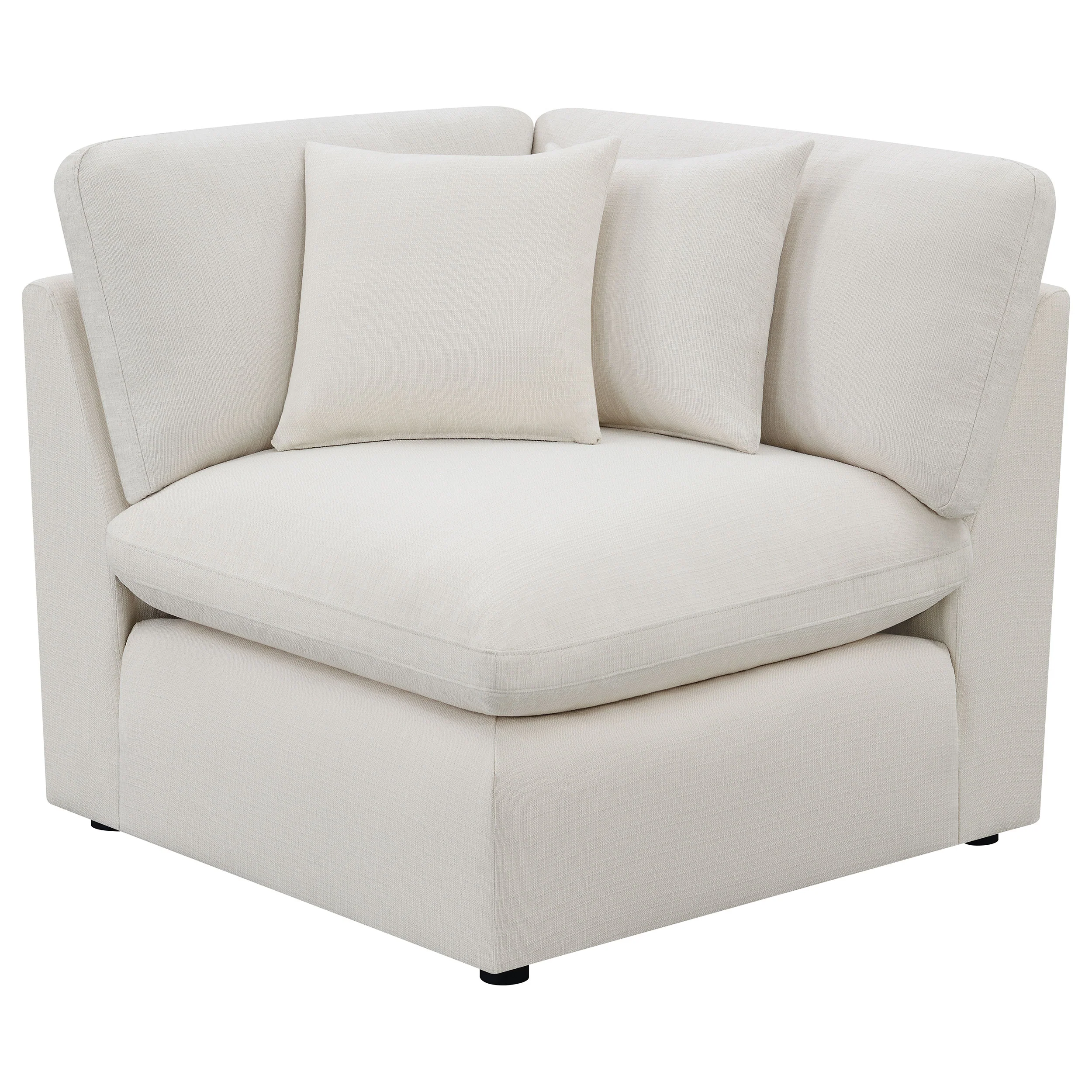 Hobson 6-Piece Upholstered Modular Sectional Sofa in Ivory - Image 8