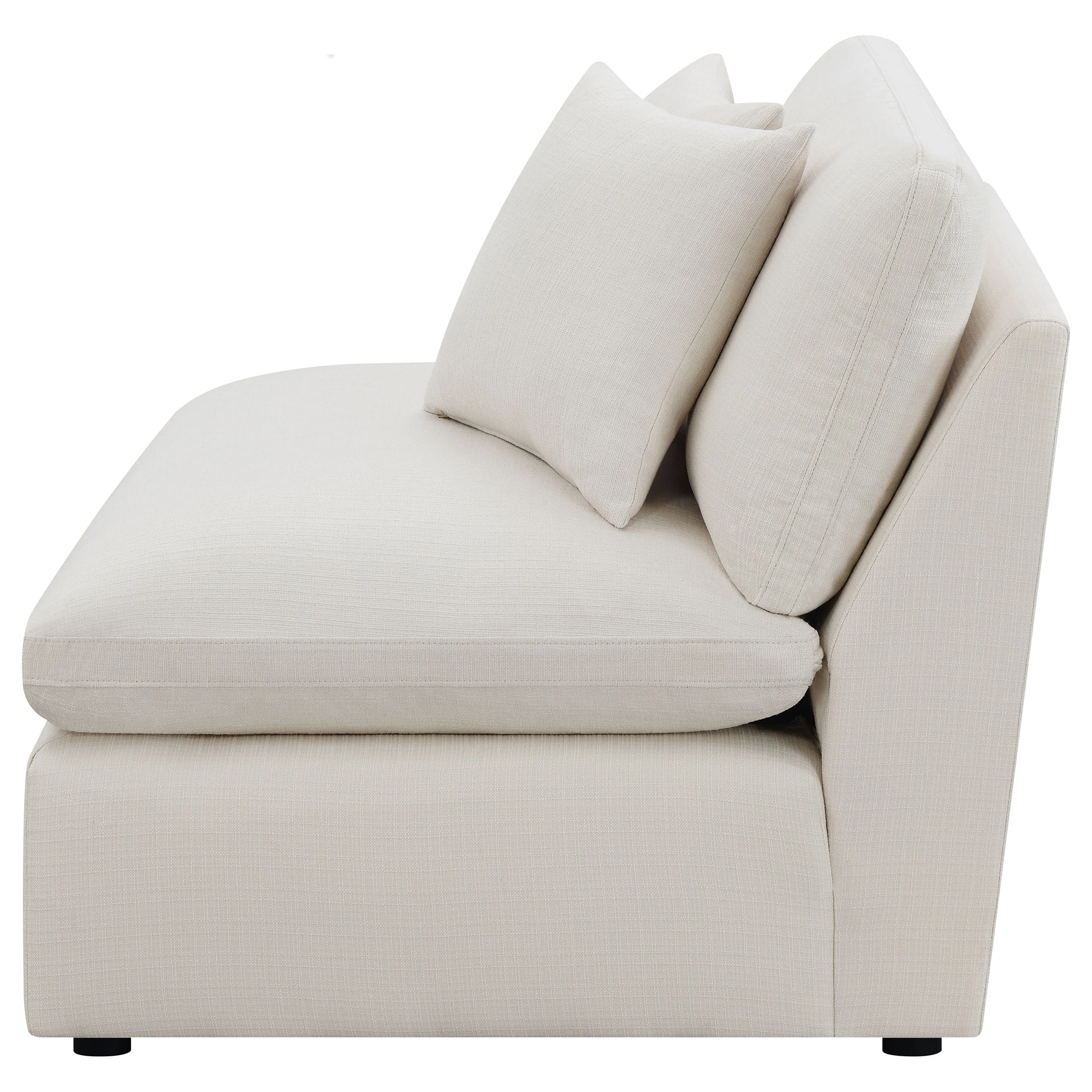 Hobson Upholstered Armless Chair - Ivory - Image 4
