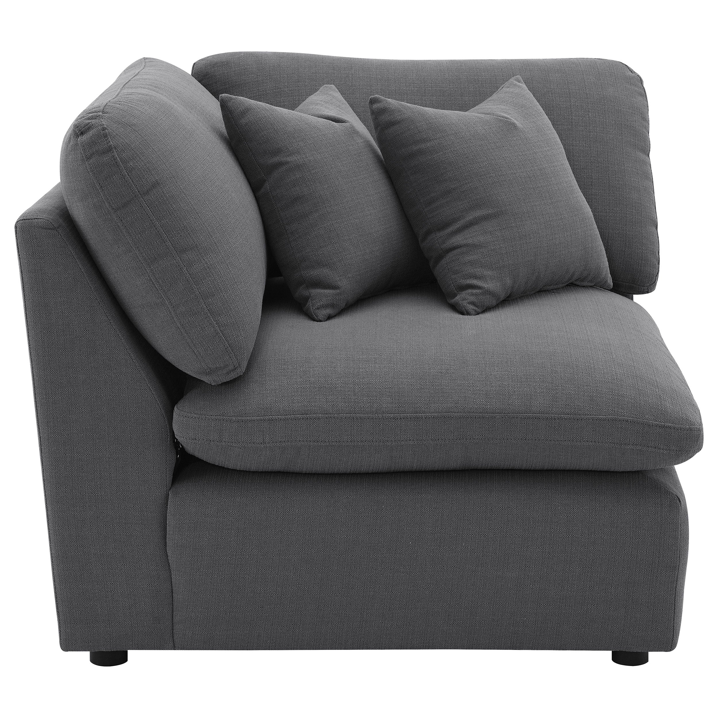 Hobson Upholstered Corner Chair in Charcoal - Image 4
