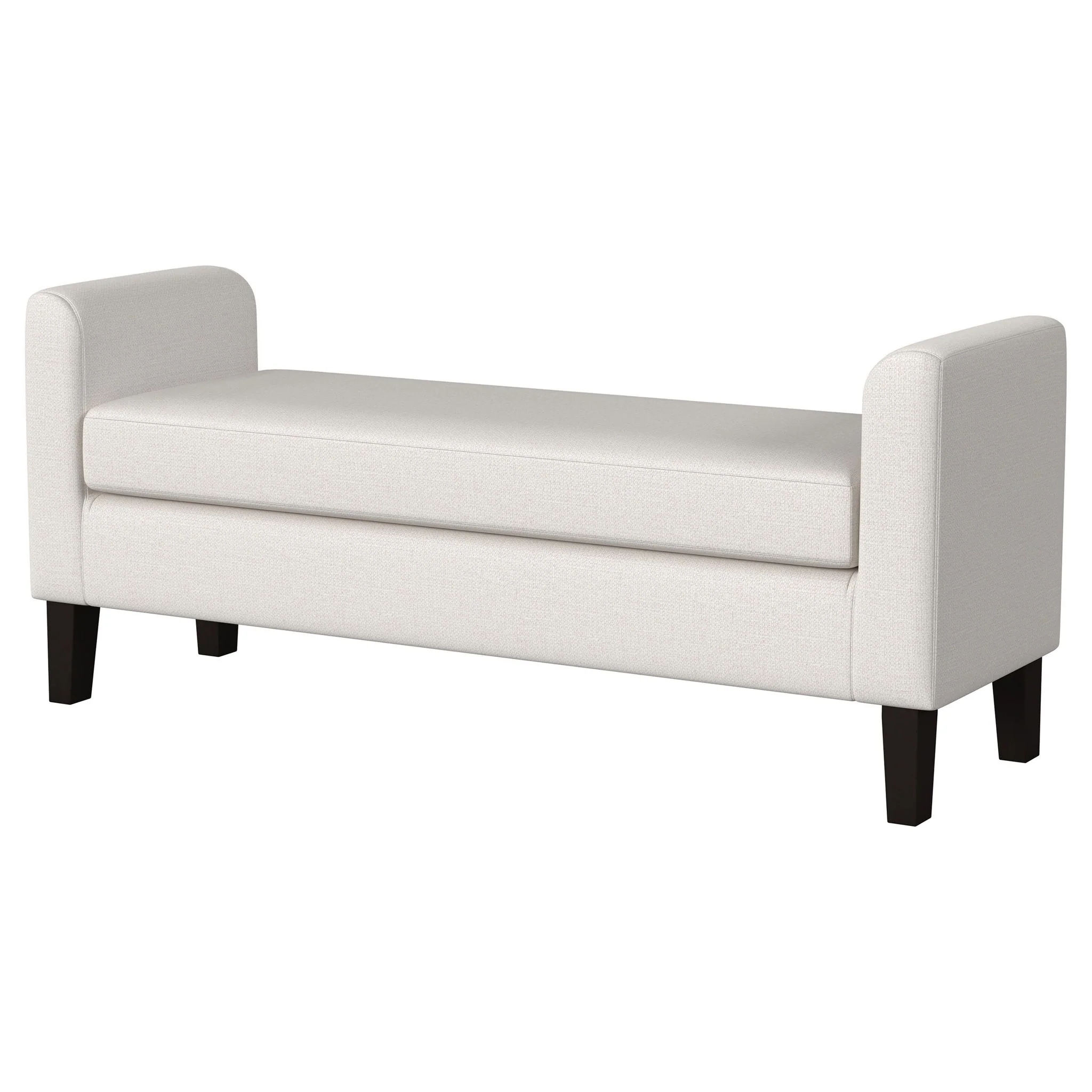 Hollis - Upholstered Accent Bench With Armrests Seating - Vanilla White - Image 6