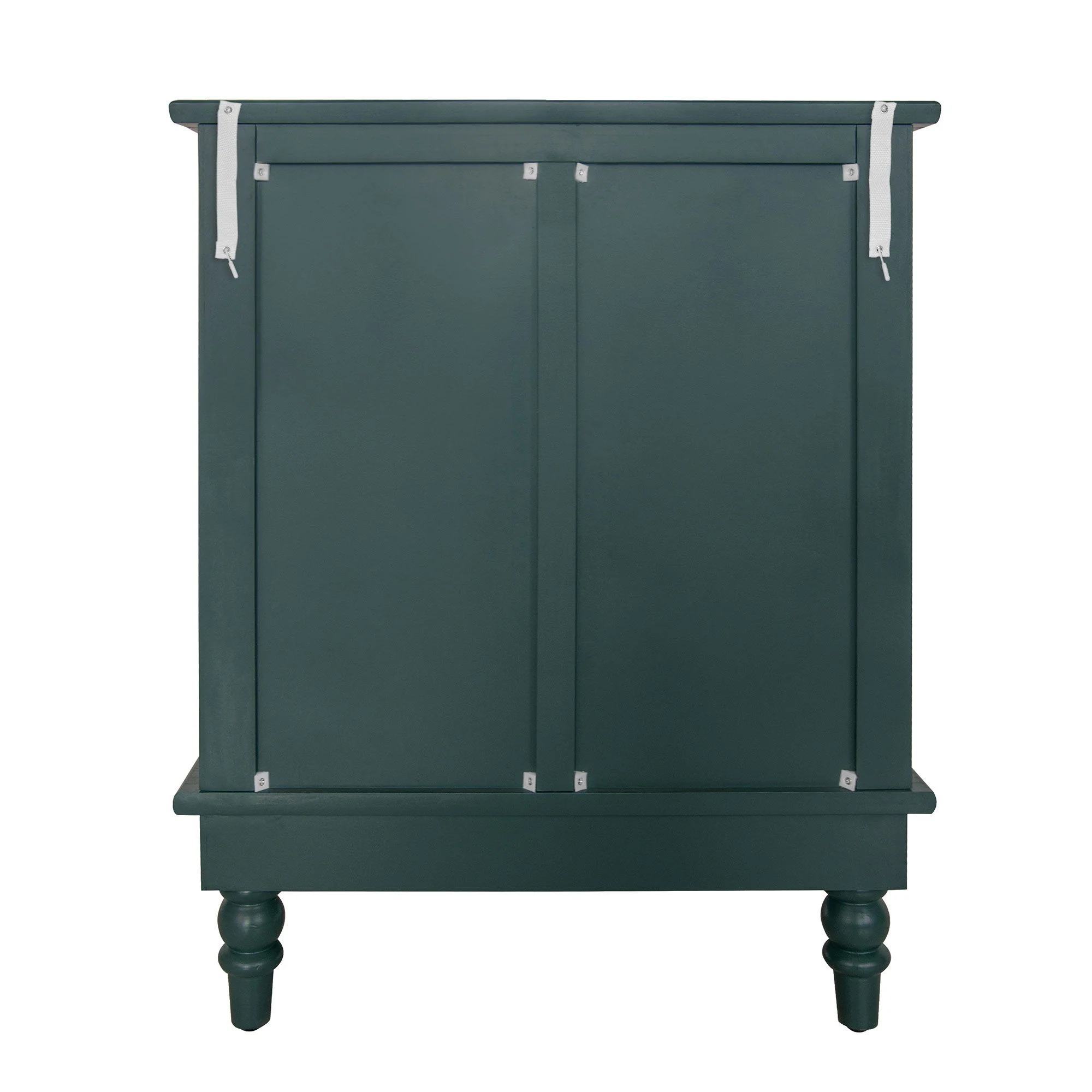 Hollow Carved 3 Drawer Dresser With Metal Handles, Storage Chest For Living Room Or Bedroom - Blackish Green - Image 3