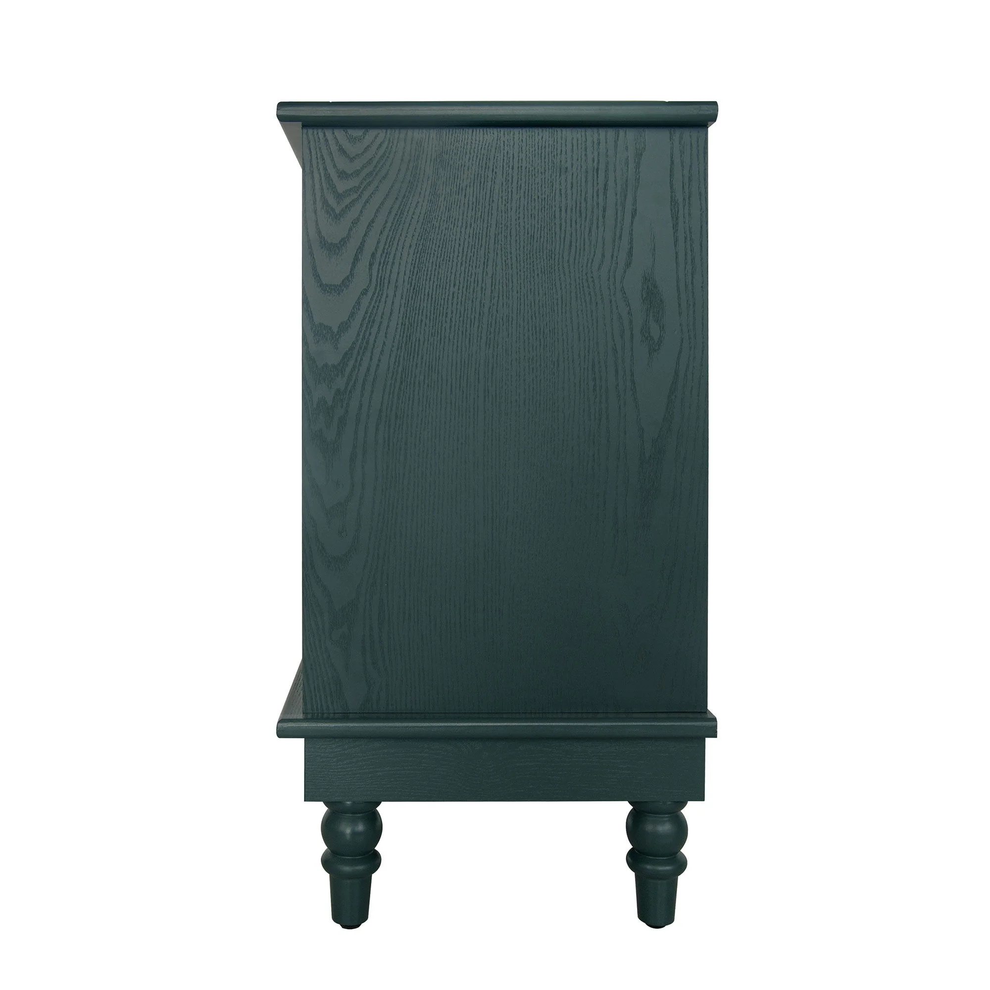 Hollow Carved 3 Drawer Dresser With Metal Handles, Storage Chest For Living Room Or Bedroom - Blackish Green - Image 5