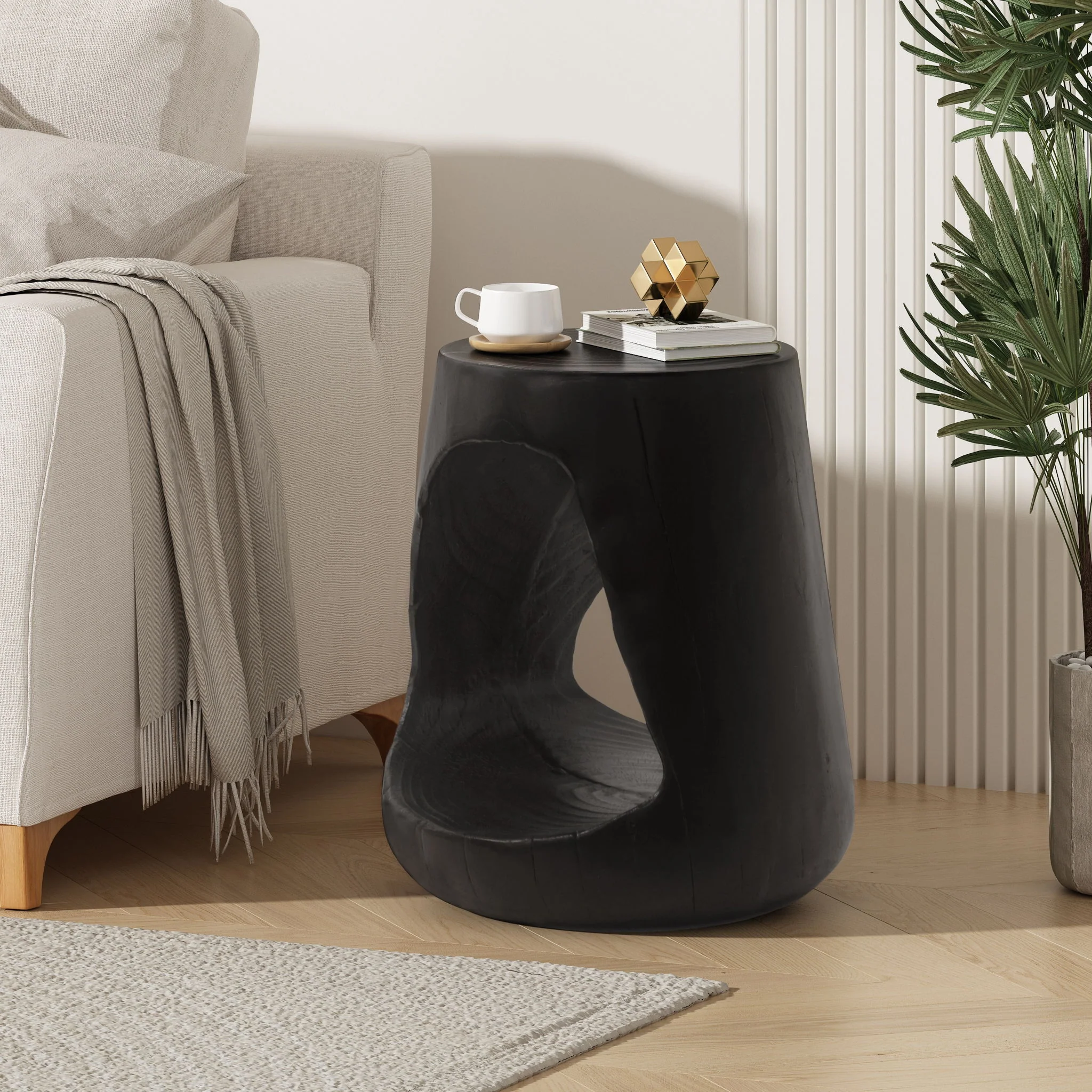 Hollow - Side Table, Durable And Weather Resistant - Image 9