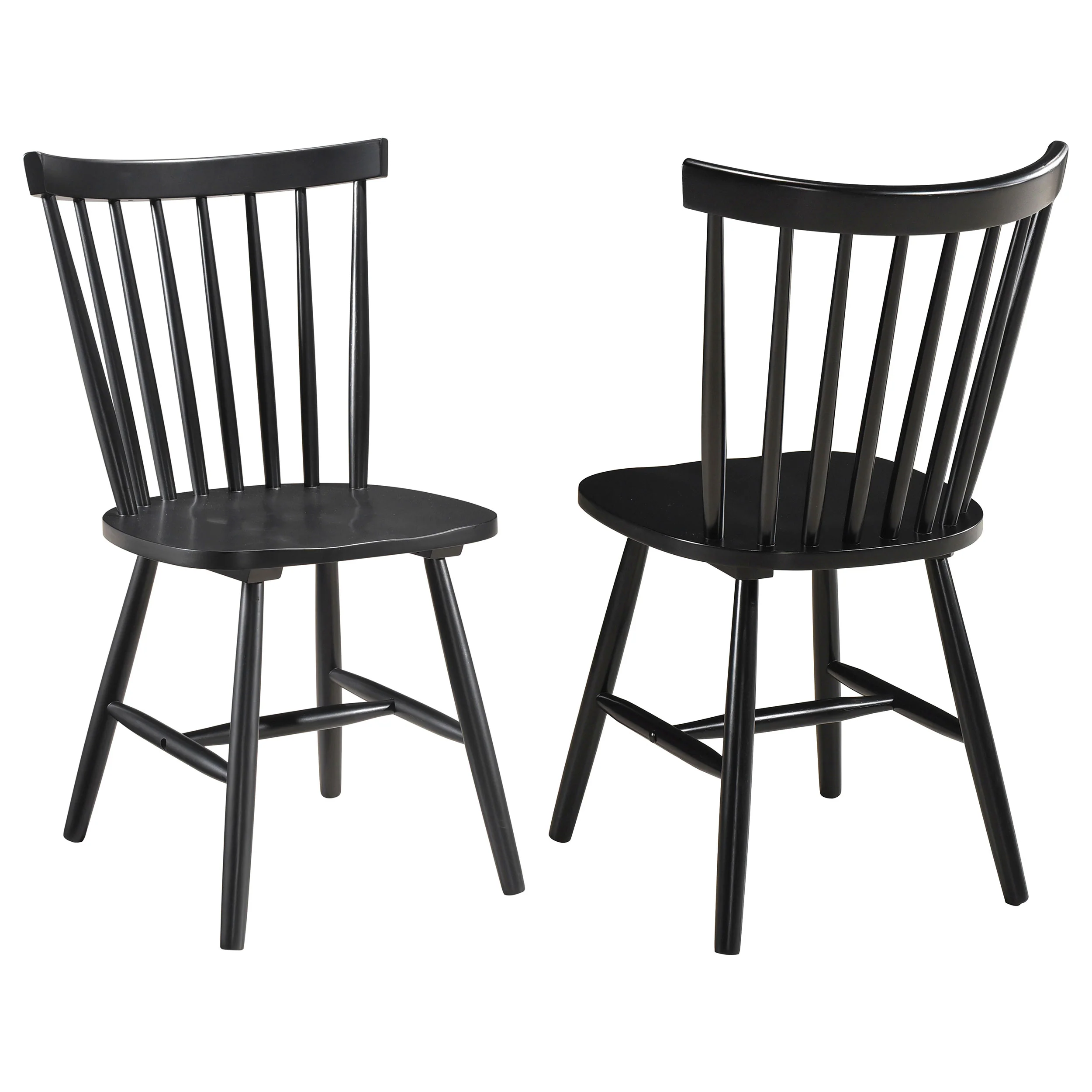 Hollyoak Windsor Wood Dining Side Chair Black Set of 2