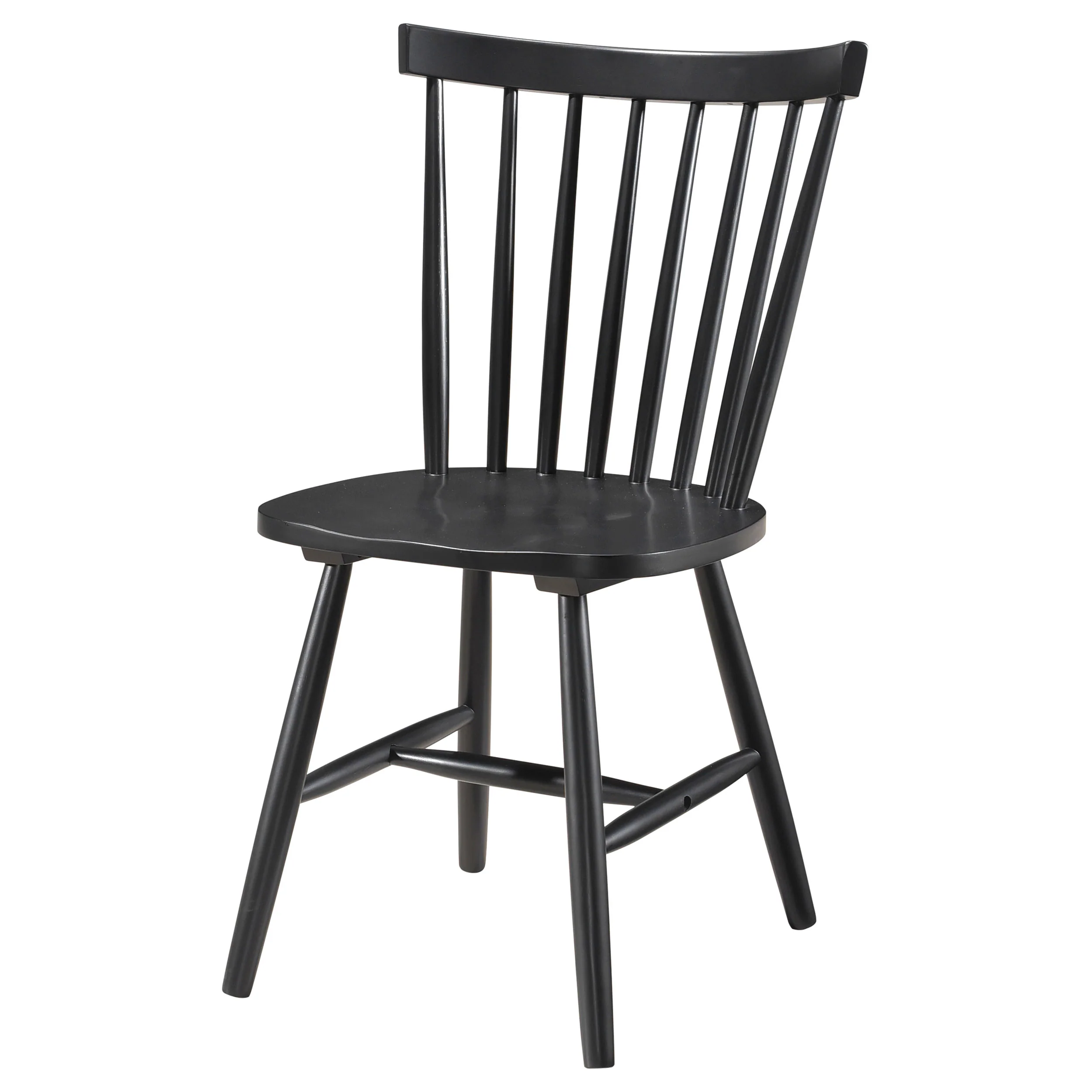 Hollyoak Windsor Wood Dining Side Chair Black Set of 2 - Image 3
