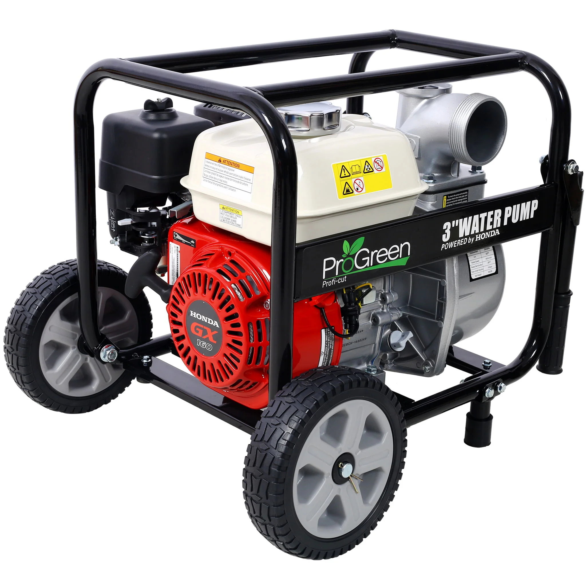Honda - Gx160 Engine Water Pump 3" 264Gpm With Accessories Kit And Handle Wheel Kit - Black / Red - Image 2