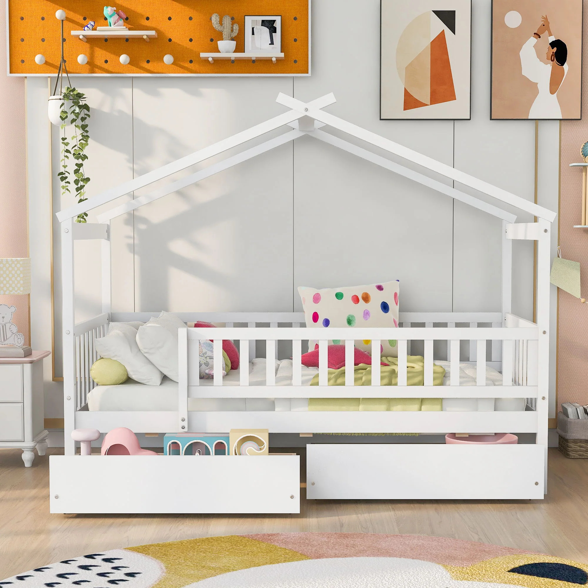 House Bed With 2 Drawers - Image 38