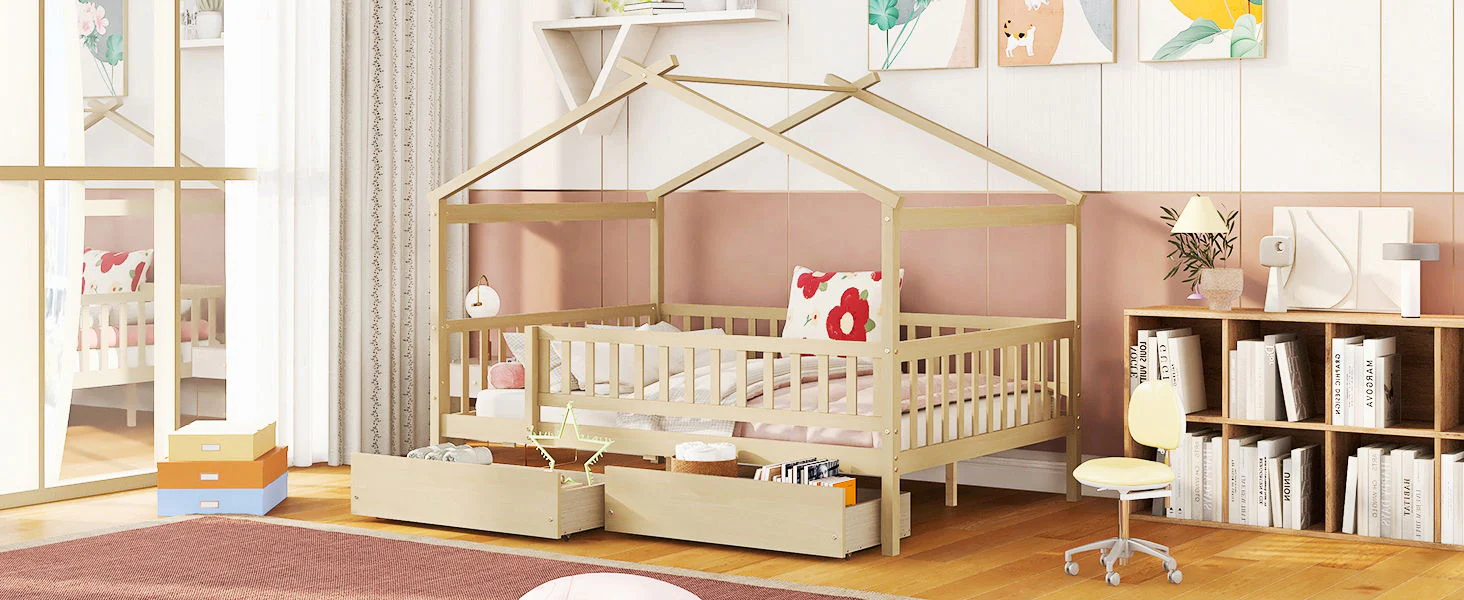 House Bed With 2 Drawers - Image 59