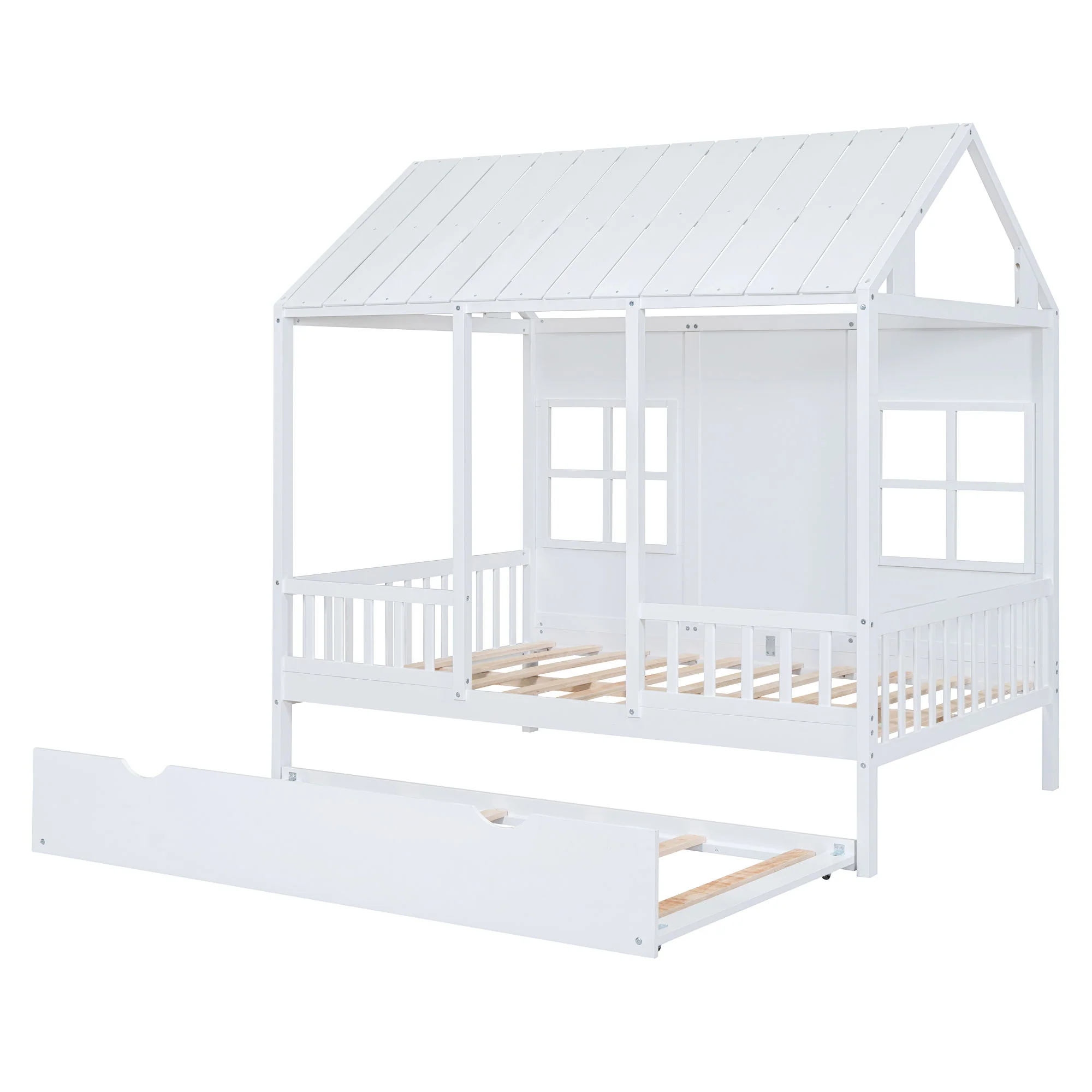 House Bed With Twin Size Trundle, Daybed - Image 9
